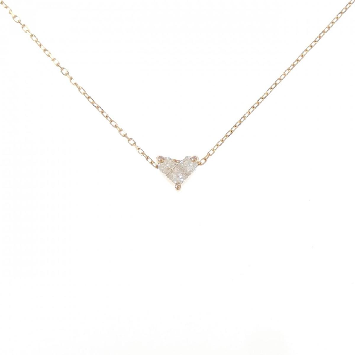 K18PG/K18YG ハート ダイヤモンド ネックレス 0.20CT【中古】 45,360円