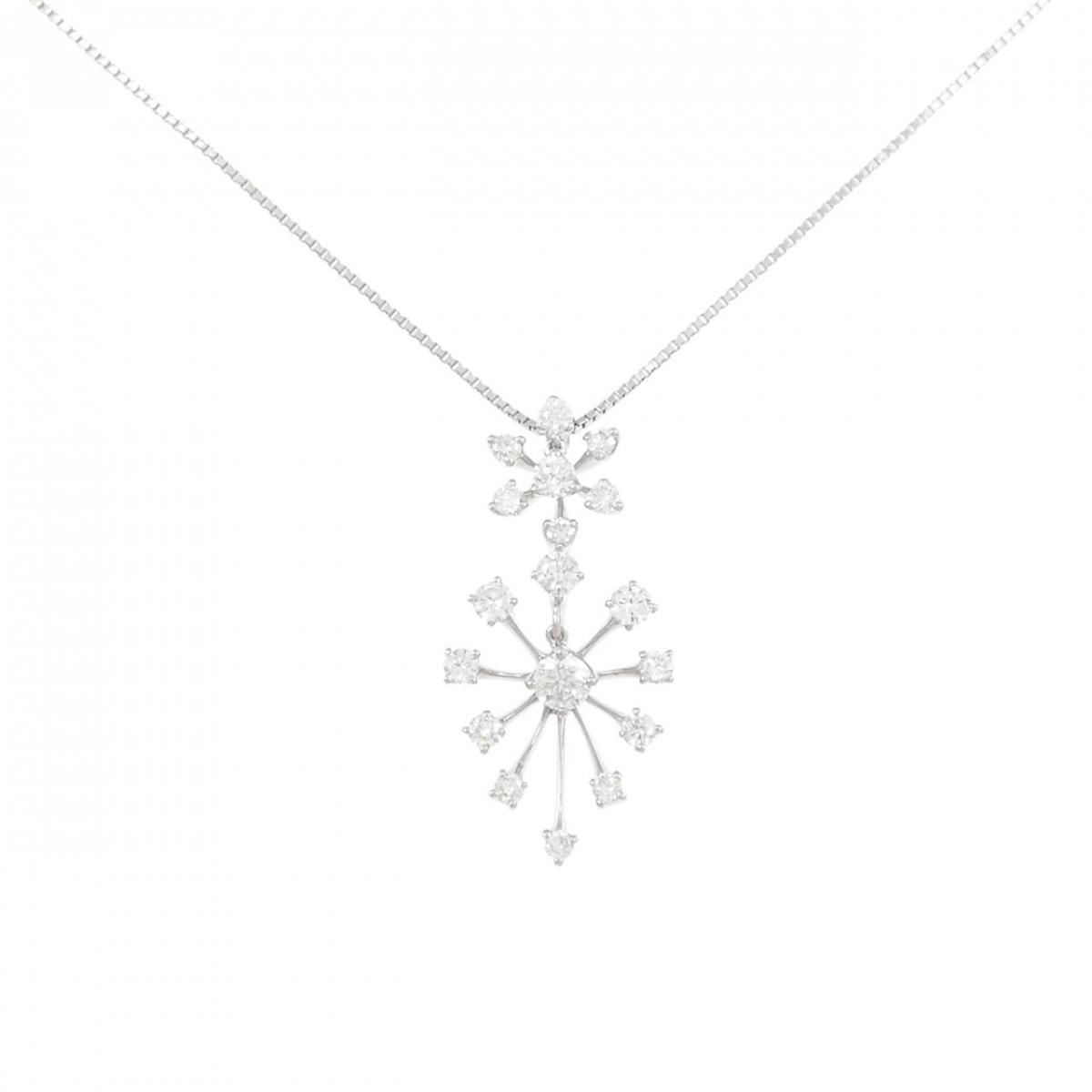 PT900/PT850 ダイヤモンド ネックレス 0.65CT【中古】