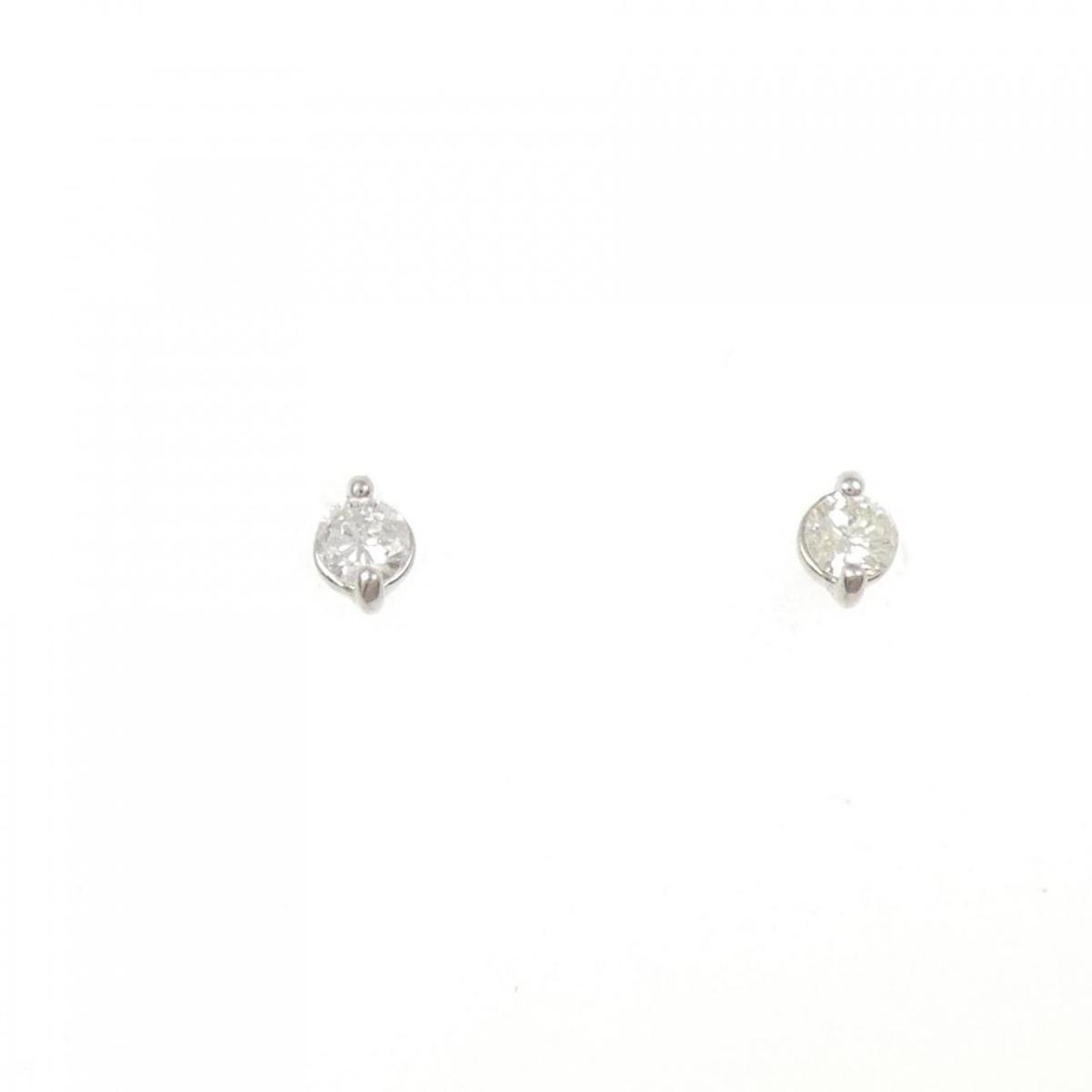PT900 ダイヤモンド ピアス 0.16CT【中古】