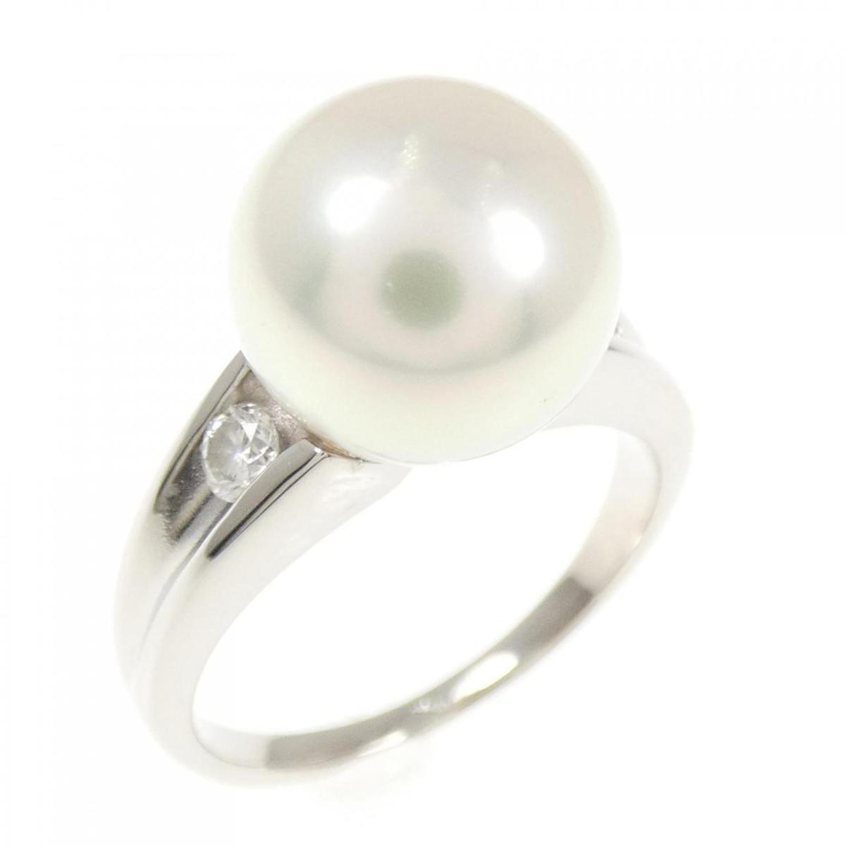 PT900 白蝶パール リング 9.8mm【中古】