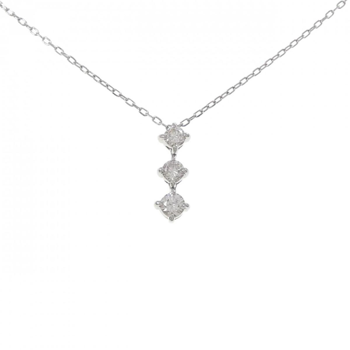 PT900/PT850 スリーストーン ダイヤモンド ネックレス 0.50CT【中古】