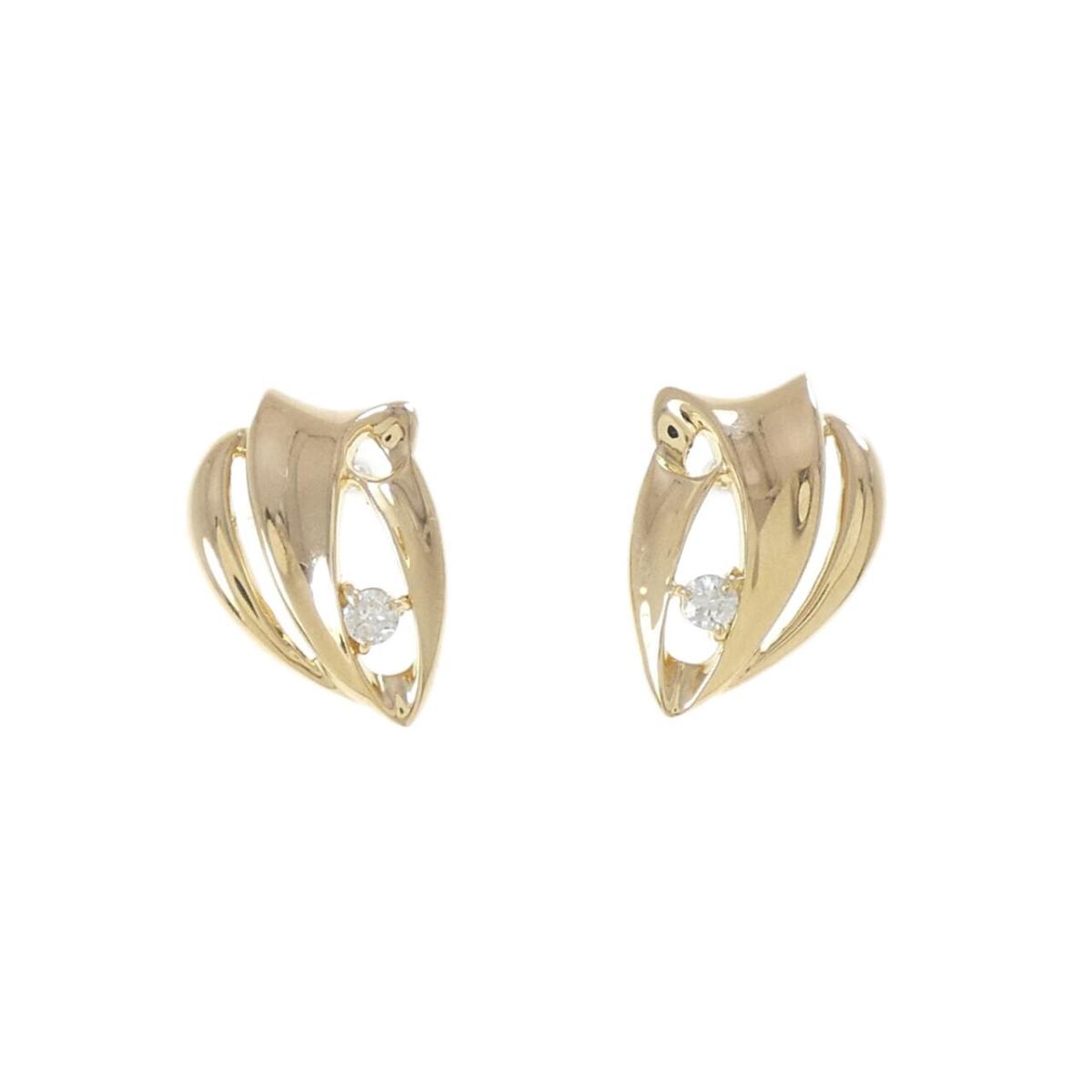 K18YG ダイヤモンド ピアス 0.10CT【中古】
