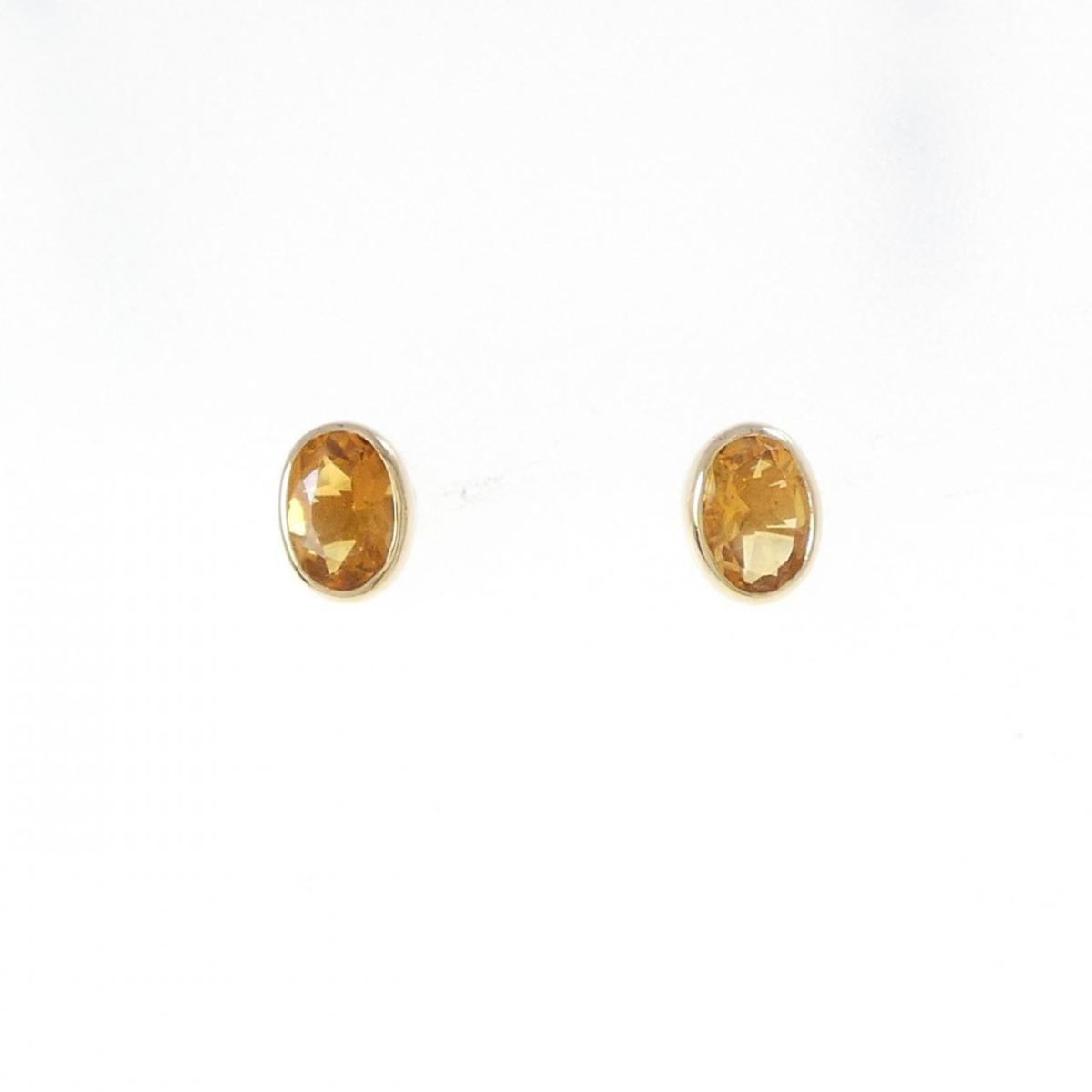 K18YG シトリン ピアス【中古】