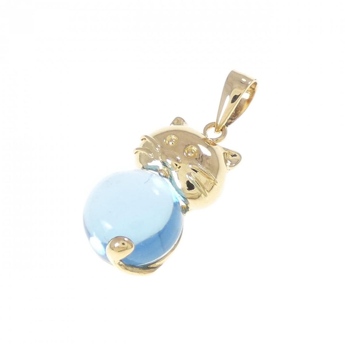 K18YG ブルートパーズ ペンダント【中古】｜KOMEHYO ONLINESTORE 店