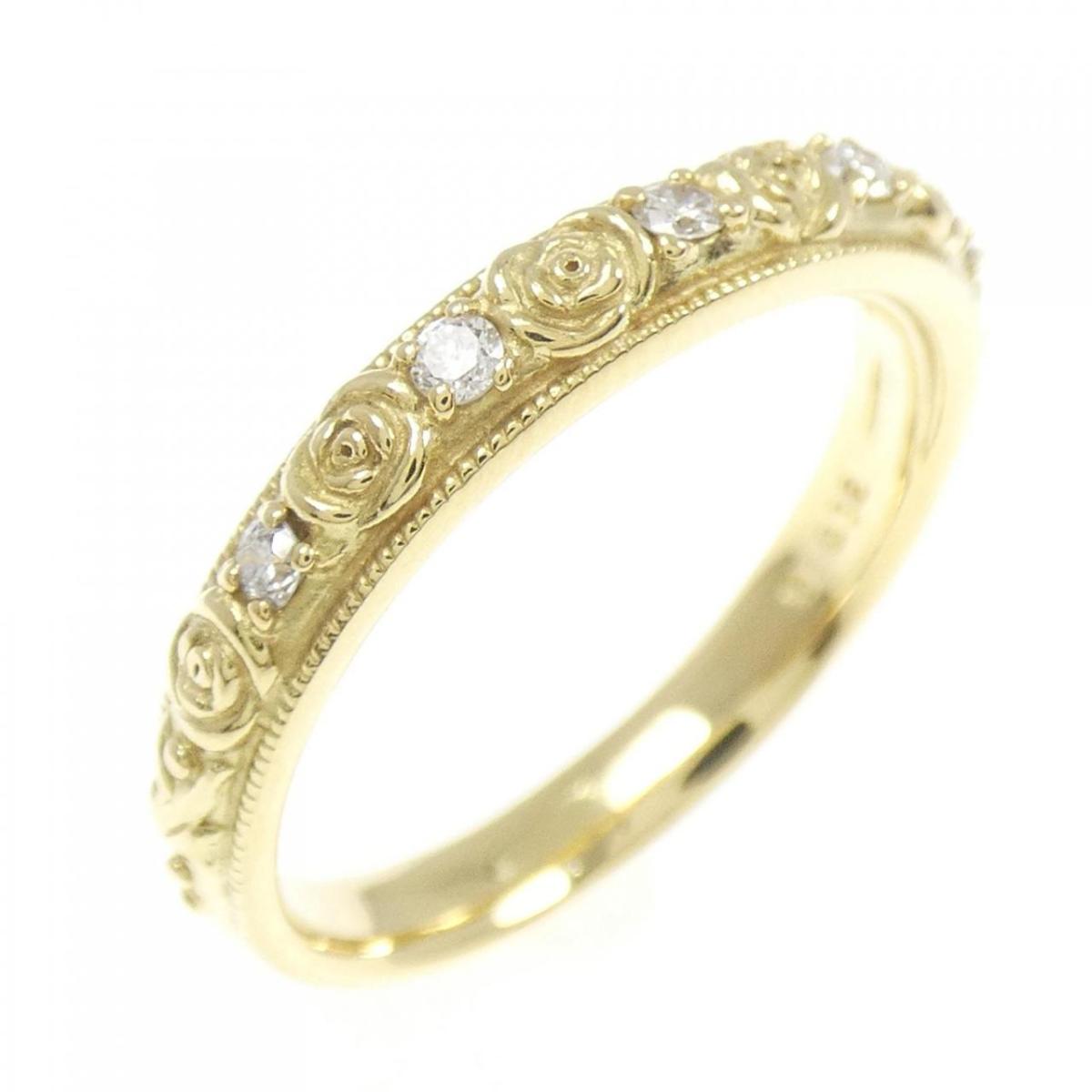 K18YG ローズ ダイヤモンド リング 0.12CT【中古】