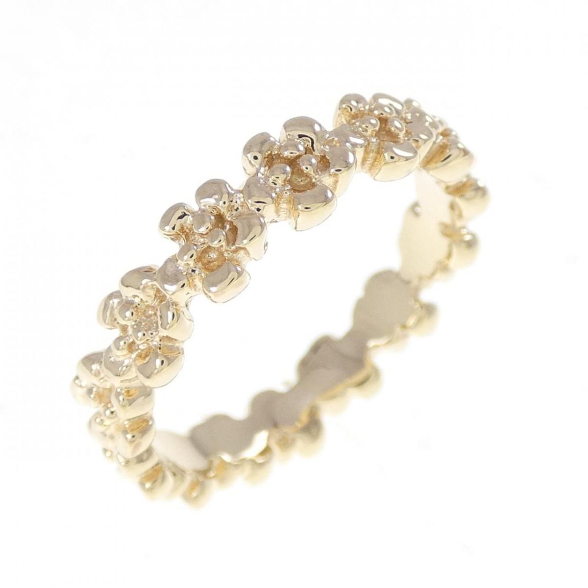 585YG フラワー リング【中古】