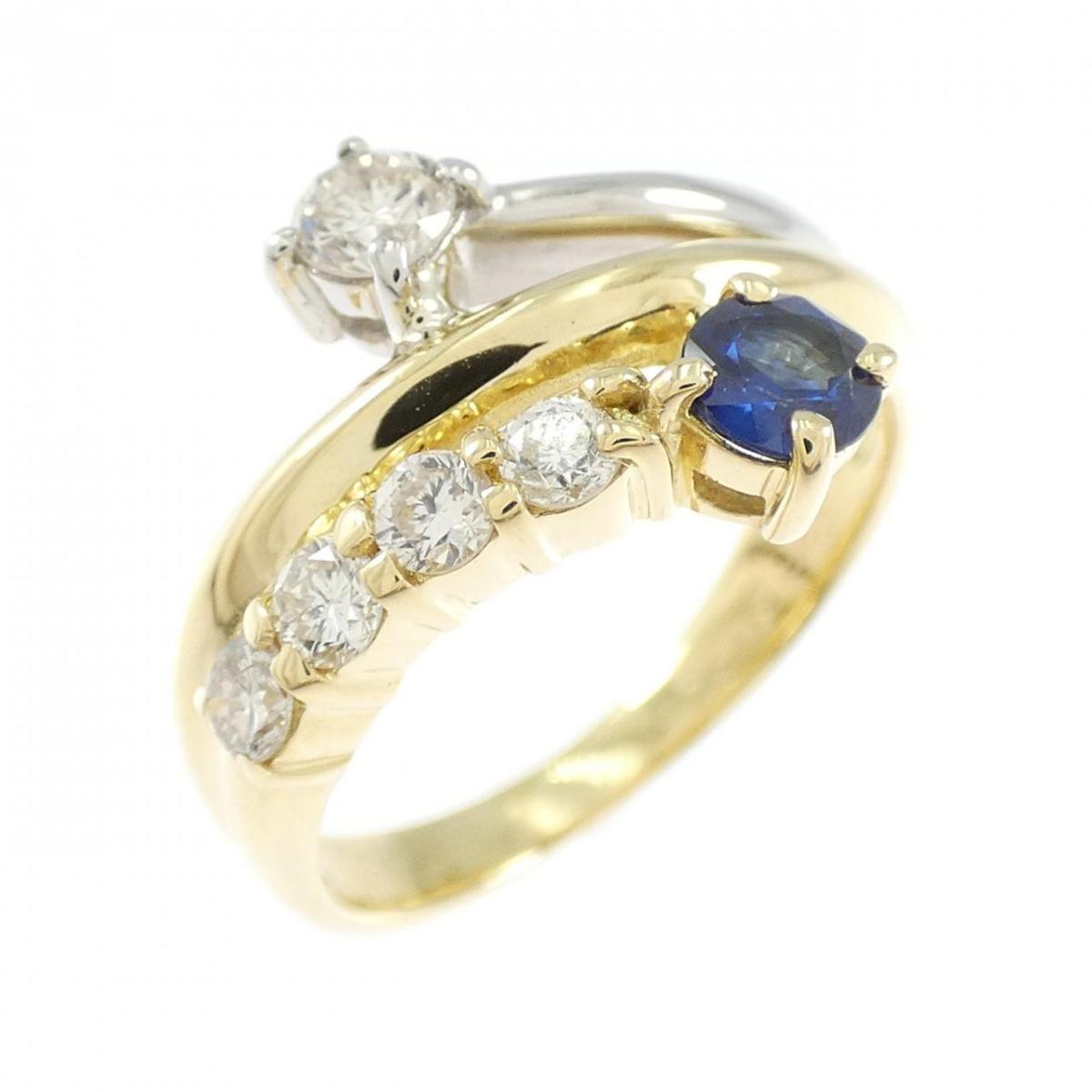 K18YG/PT900 サファイヤ リング 0.26CT【中古】