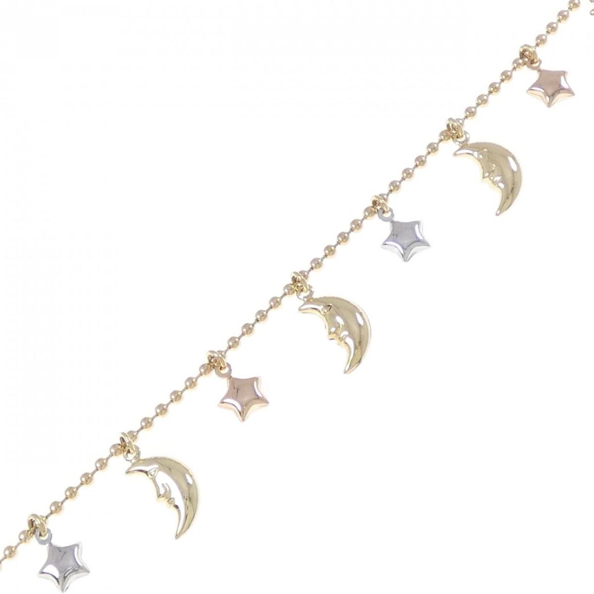 750スリーカラー ムーン×スター ブレスレット【中古】