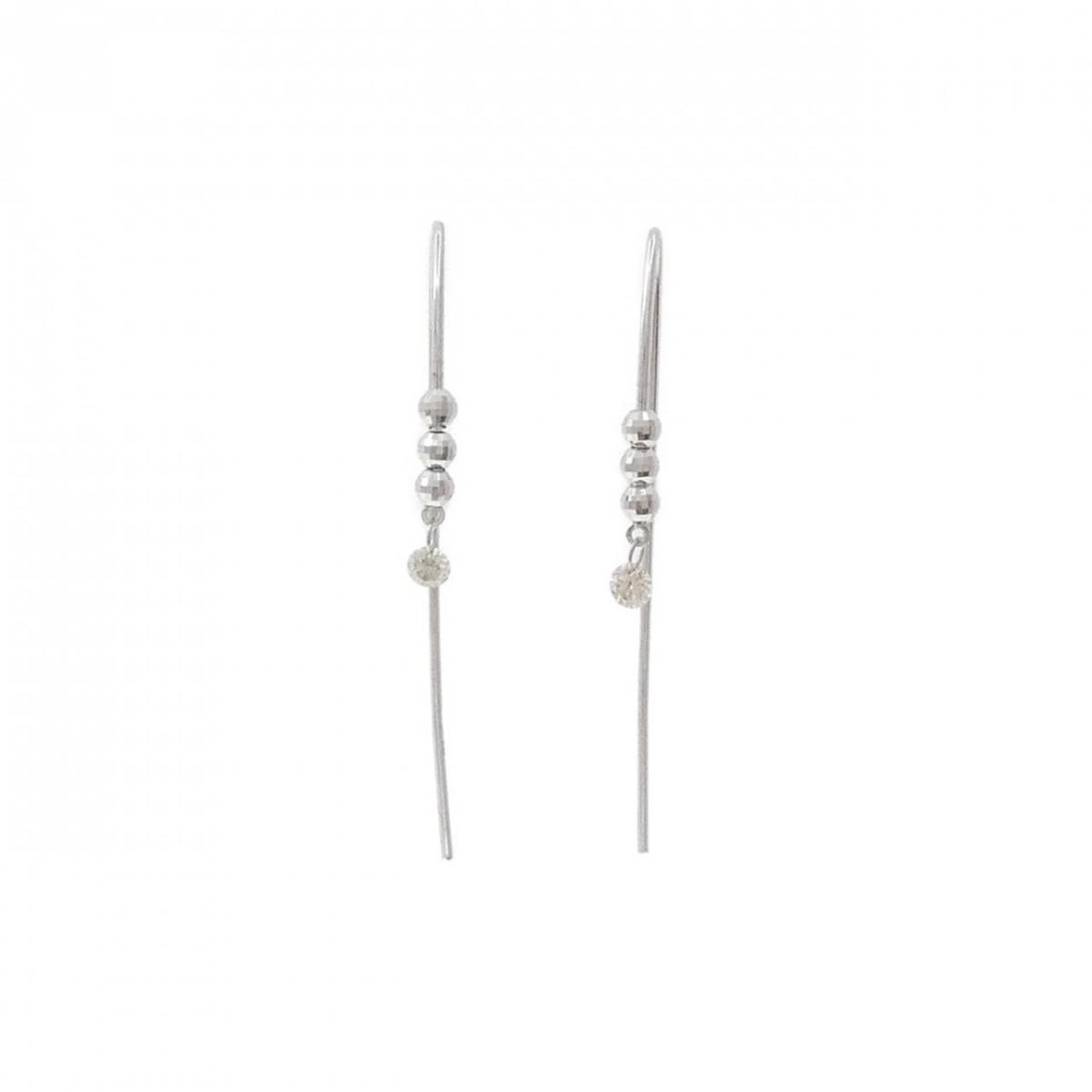 K18WG ダイヤモンド ピアス 0.16CT【中古】
