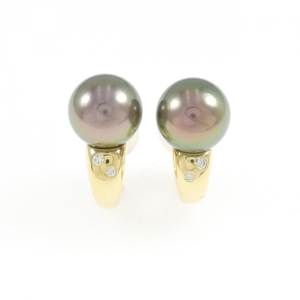 タサキ 黒蝶パール イヤリング 9.8mm【中古】