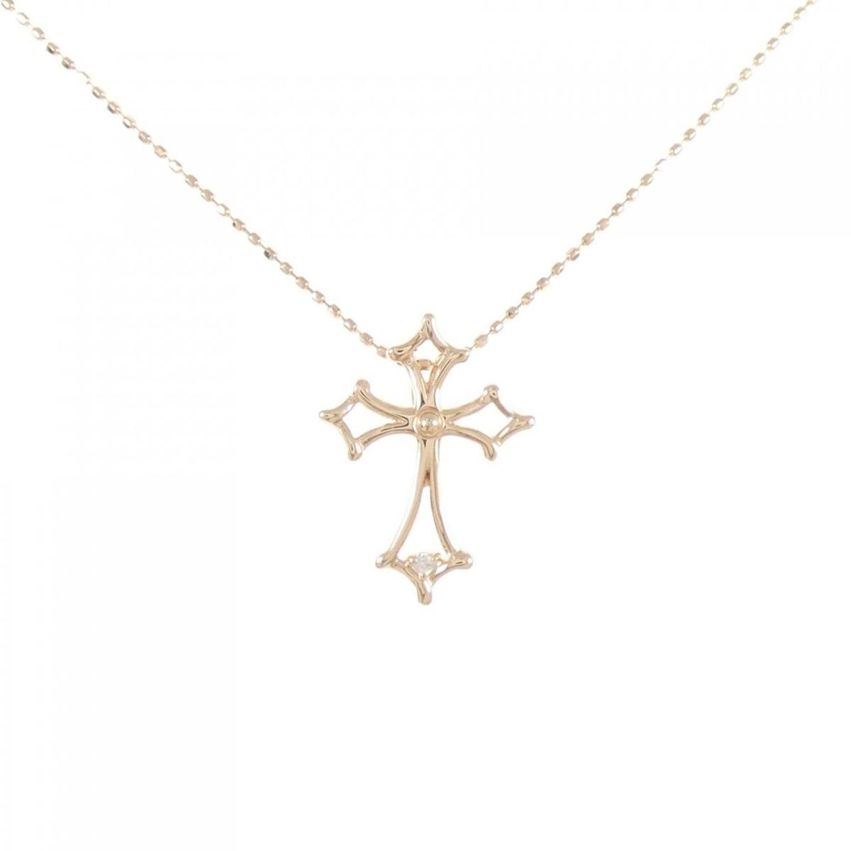 K10PG ダイヤモンド ネックレス 0.01CT【中古】
