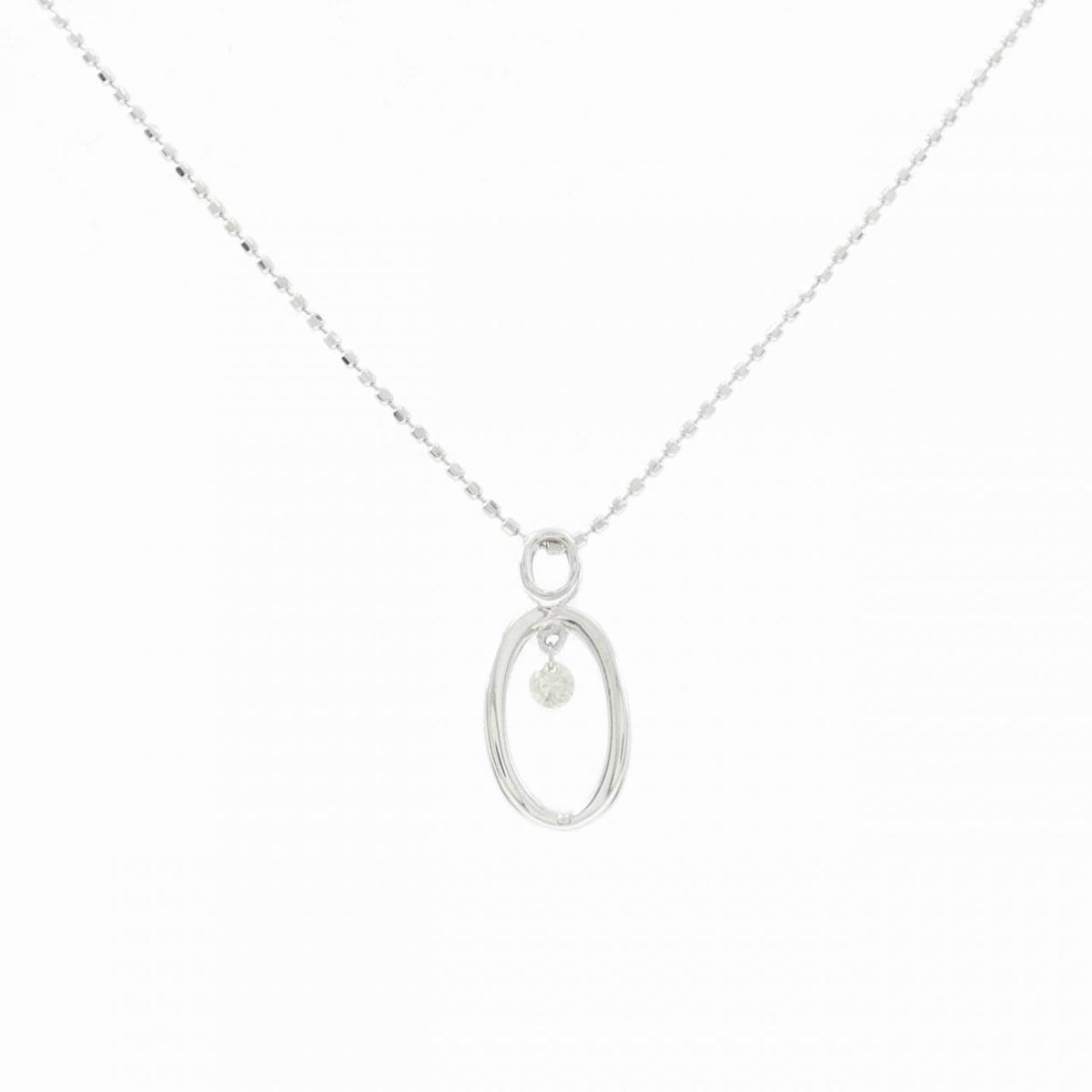 K18WG ダイヤモンド ネックレス 0.05CT【中古】