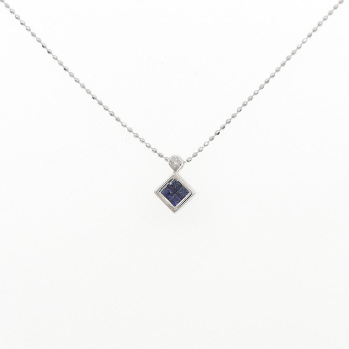 K18WG サファイヤ ネックレス 0.20CT【中古】