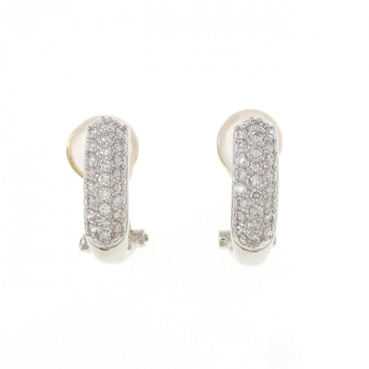 PT900/K18YG パヴェ ダイヤモンド ピアス/イヤリング 0.50CT【中古】