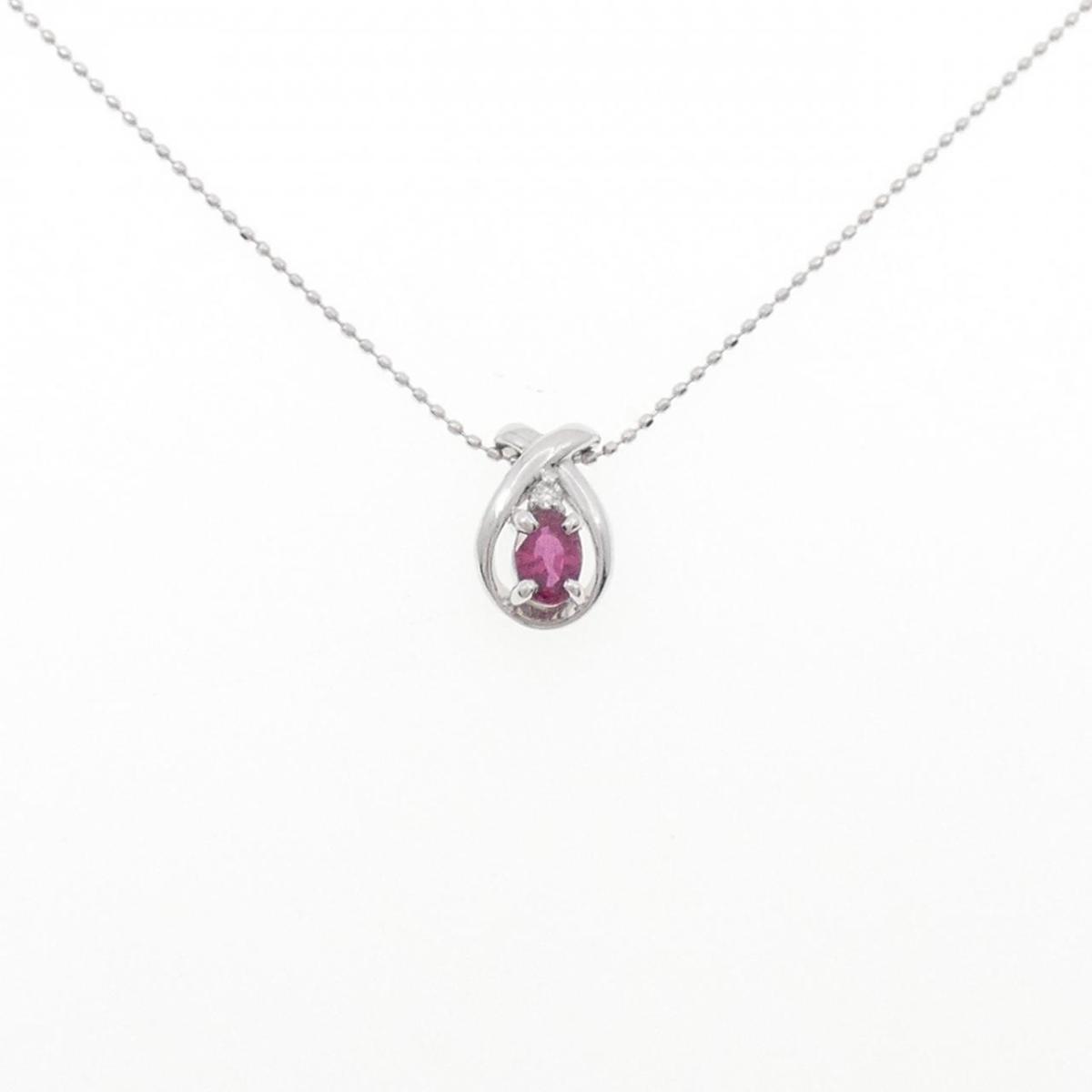 K18WG ルビー ネックレス 0.31CT【中古】 51,360円