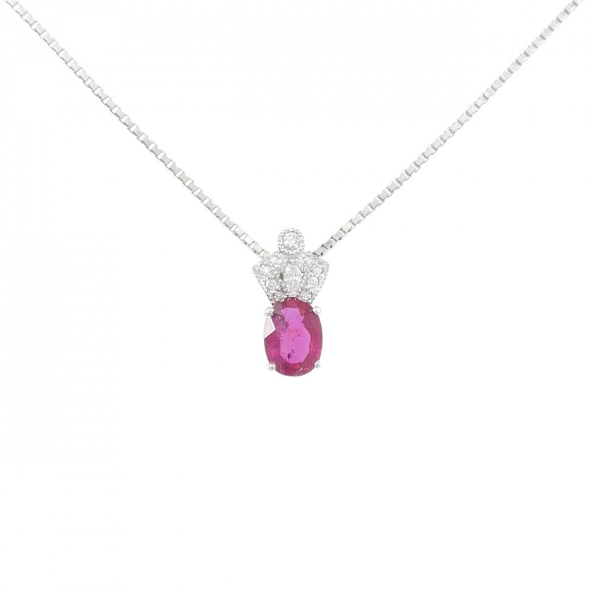 K18WG ルビー ネックレス 1.03CT【中古】