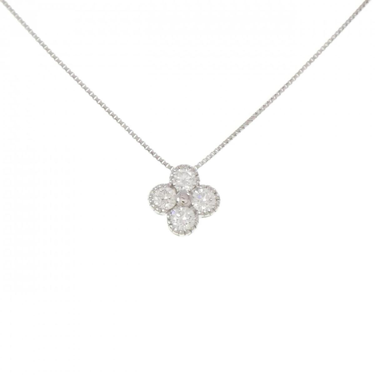 【新品】PT900/PT850 フラワー ダイヤモンド ネックレス 0.302CT【新品】 82,830円
