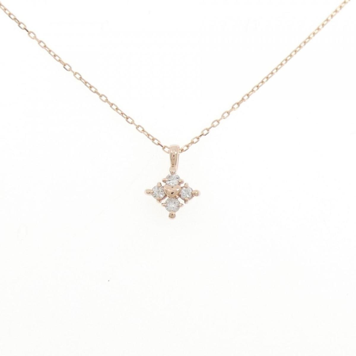 K10PG ダイヤモンド ネックレス 0.05CT【中古】