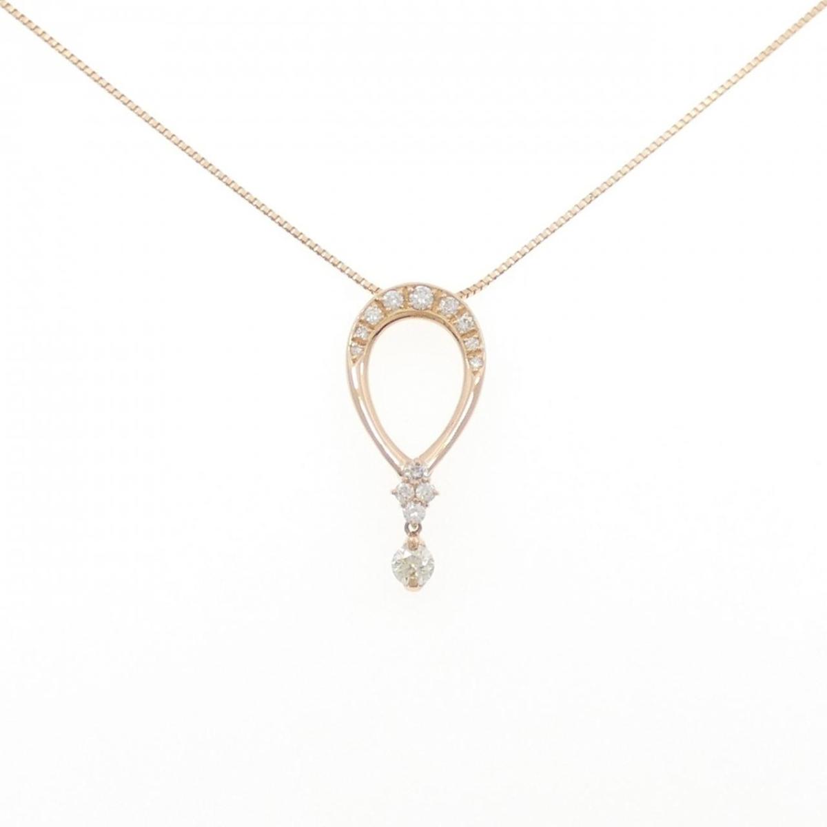 K18PG ダイヤモンド ネックレス 0.20CT【中古】
