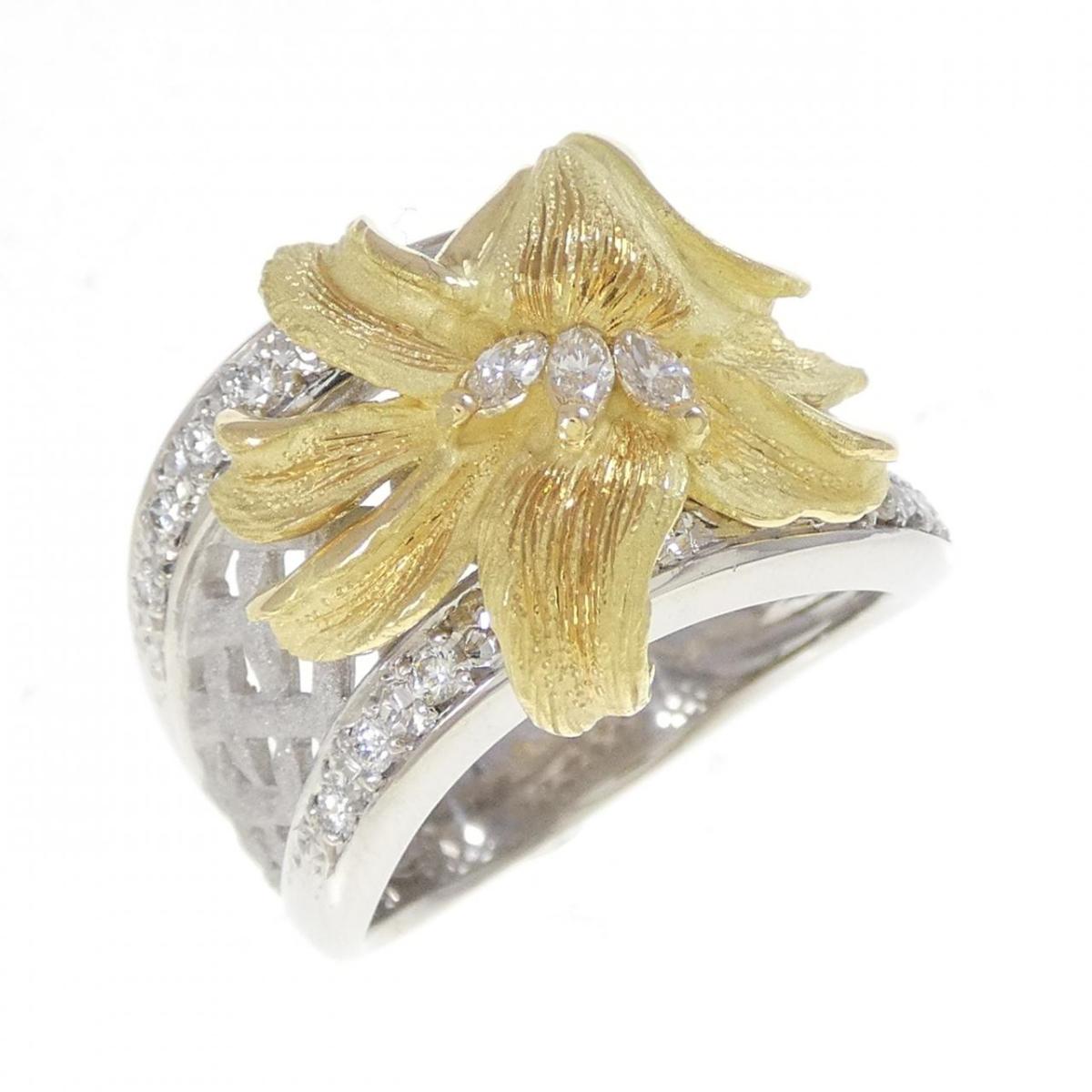 マツイヒサコ フラワー ダイヤモンド リング 0.10CT【中古】