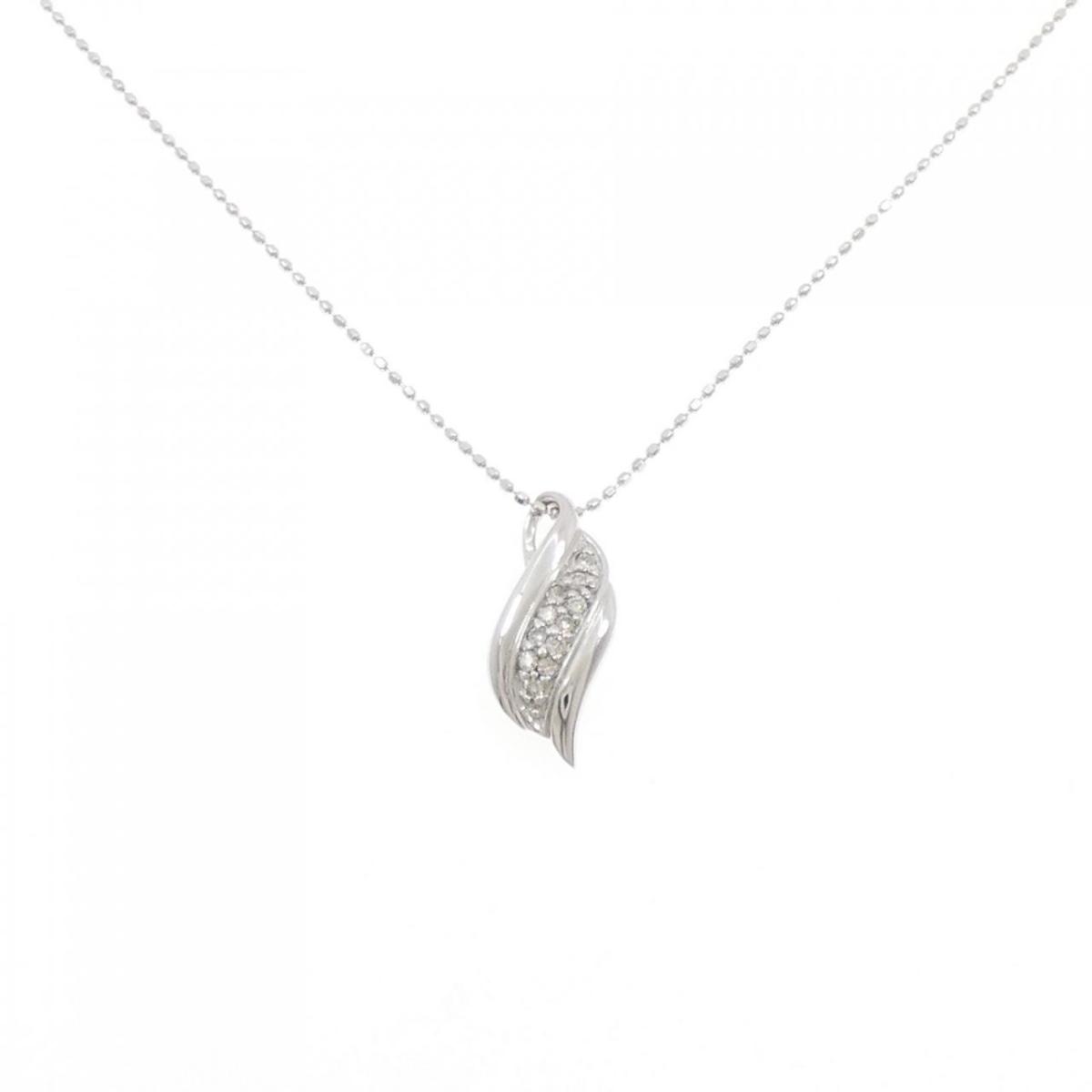 K10WG ダイヤモンド ネックレス 0.09CT【中古】