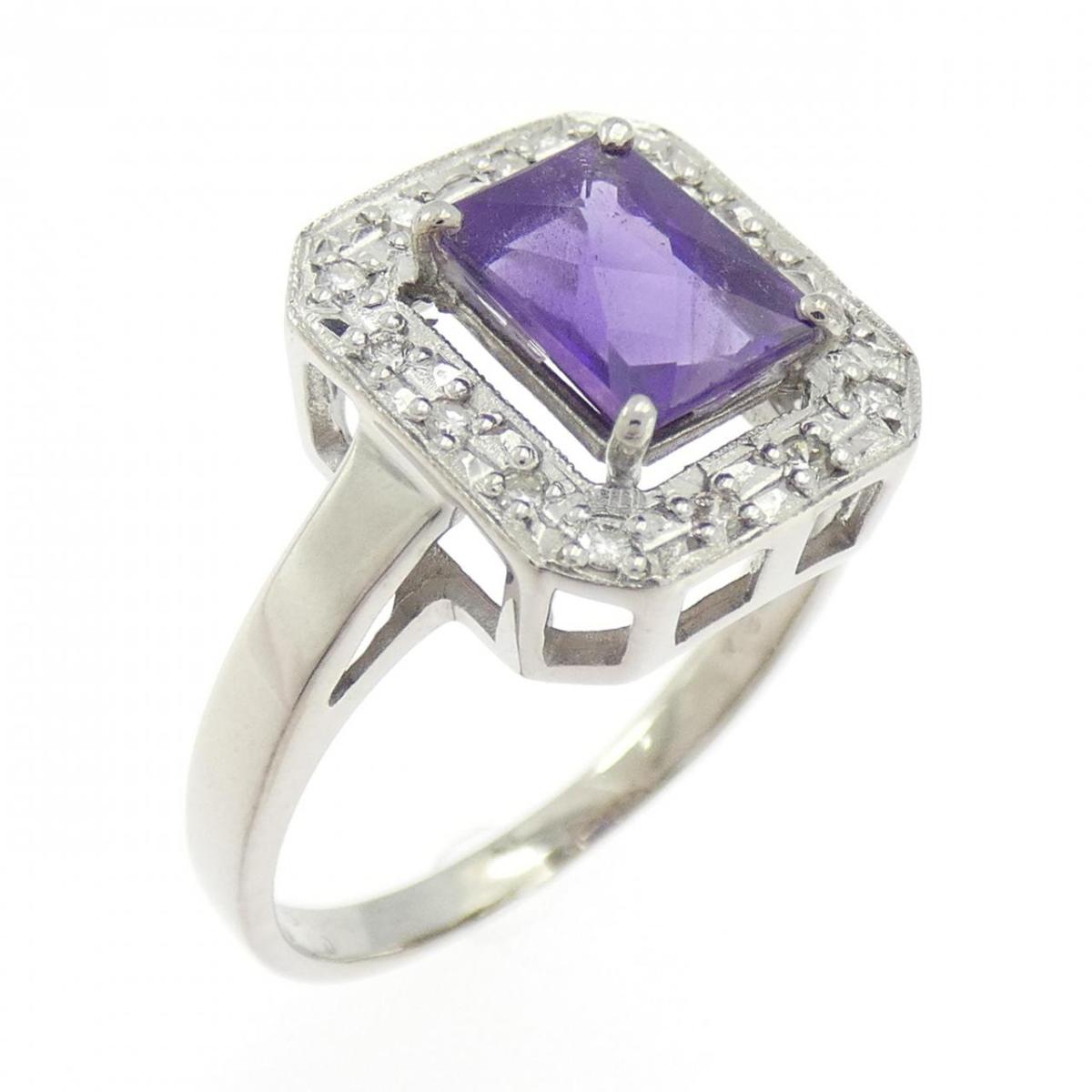 K18WG アメジスト リング 0.80CT【中古】