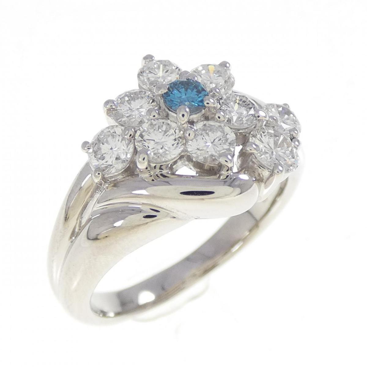 PT900 フラワー ダイヤモンド リング 1.08CT【中古】
