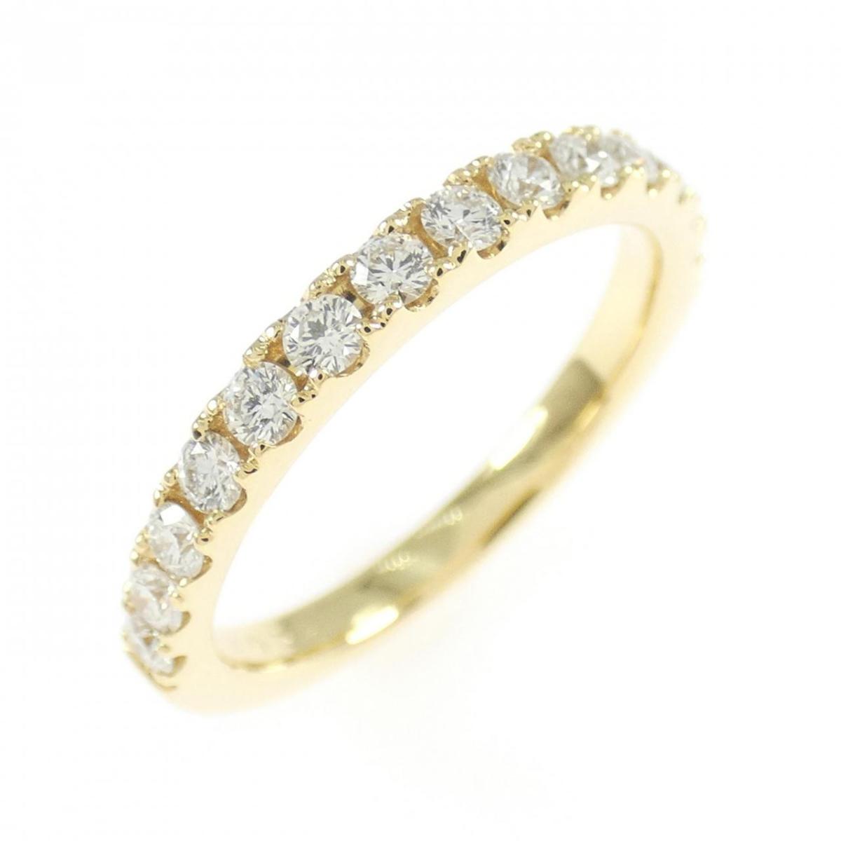 K18YG ハーフエタニティ ダイヤモンド リング 0.34CT【中古】
