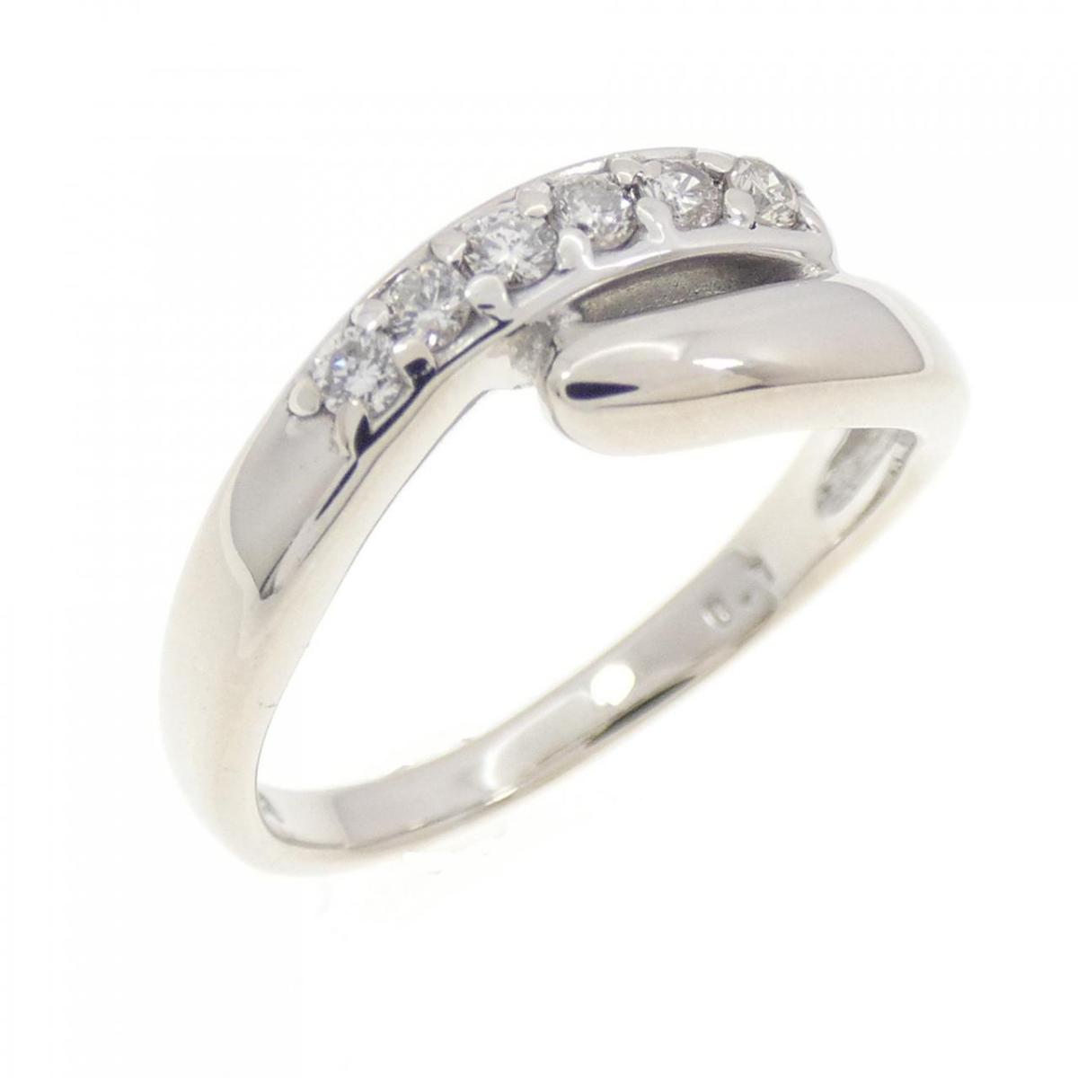 K18WG ダイヤモンド リング 0.1CT【中古】