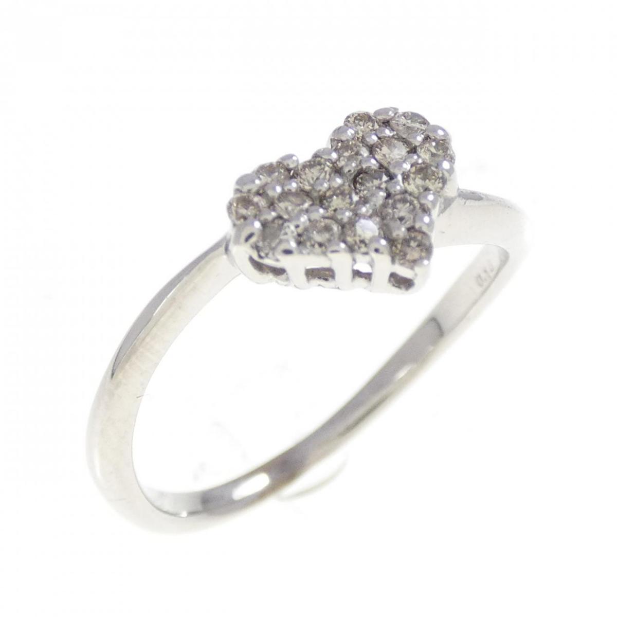 K18WG ハート ダイヤモンド リング 0.14CT【中古】
