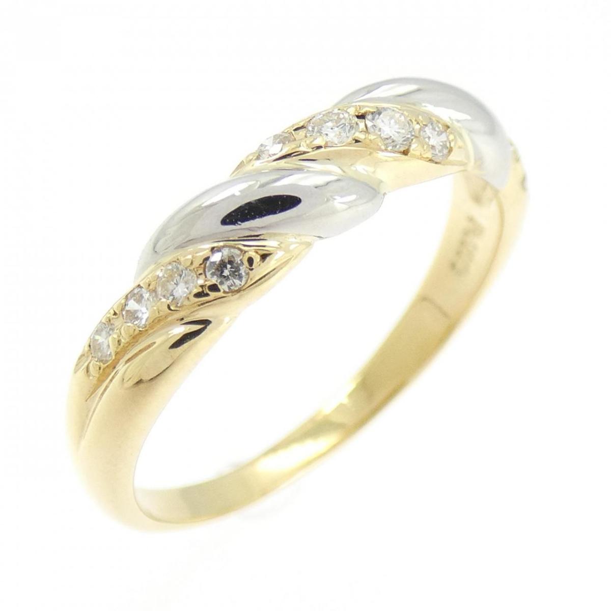 K18YG/PT900 ダイヤモンド リング 0.15CT【中古】