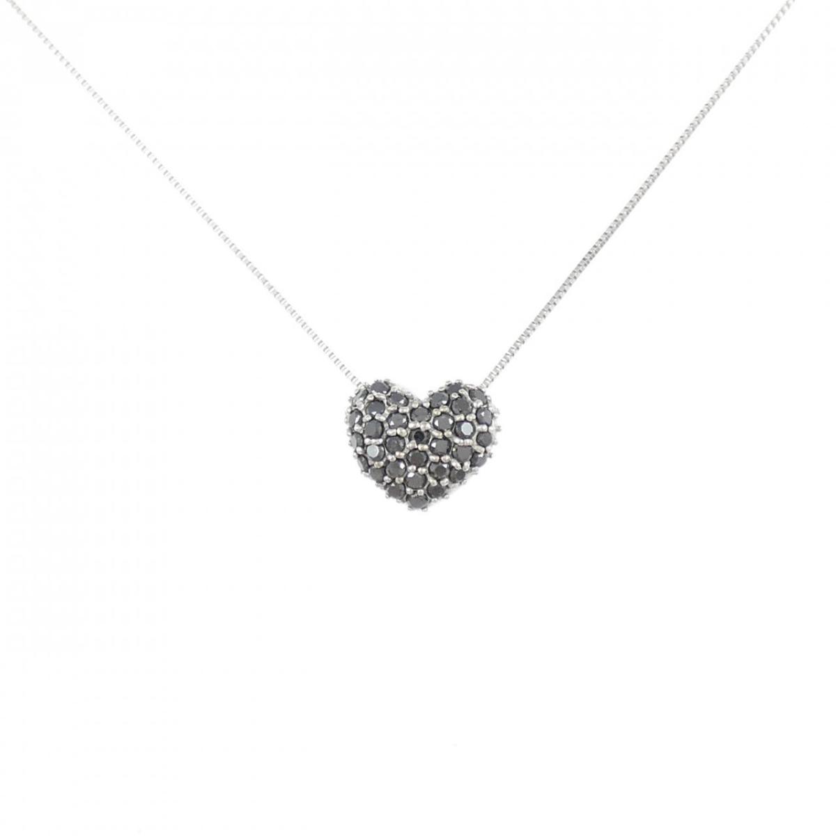 K10WG ハート ダイヤモンド ネックレス 0.3CT【中古】
