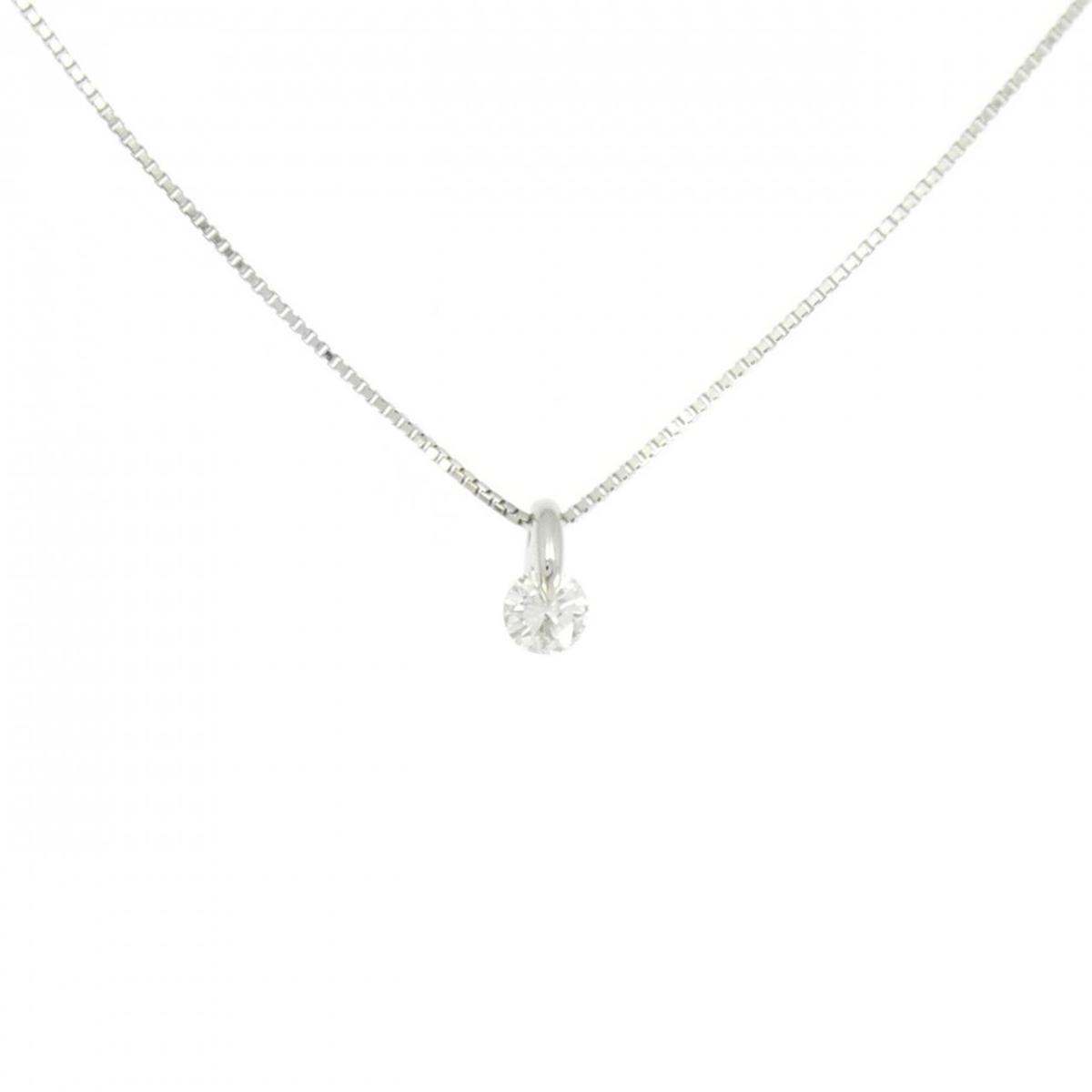 PT900/PT850 ソリティア ダイヤモンド ネックレス 0.30CT【中古】