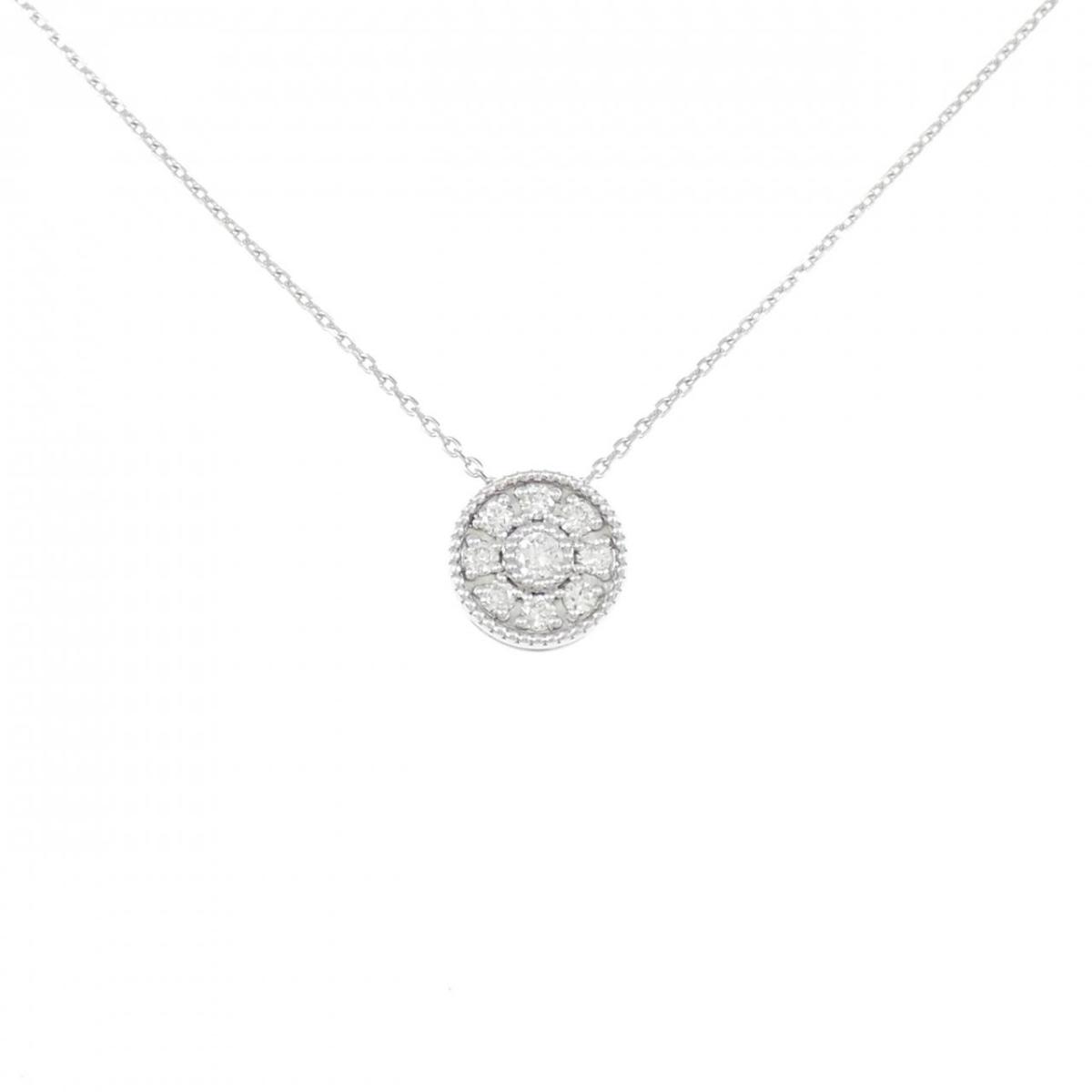 K10WG ダイヤモンド ネックレス 0.17CT【中古】