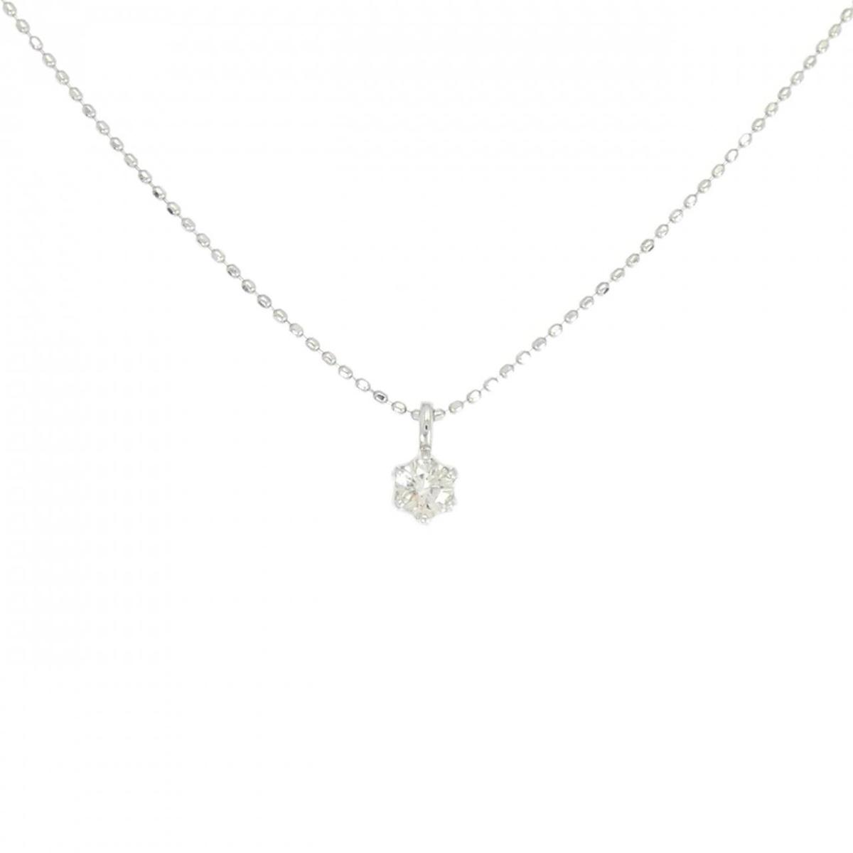PT900/PT850 ソリティア ダイヤモンド ネックレス 0.15CT【中古】