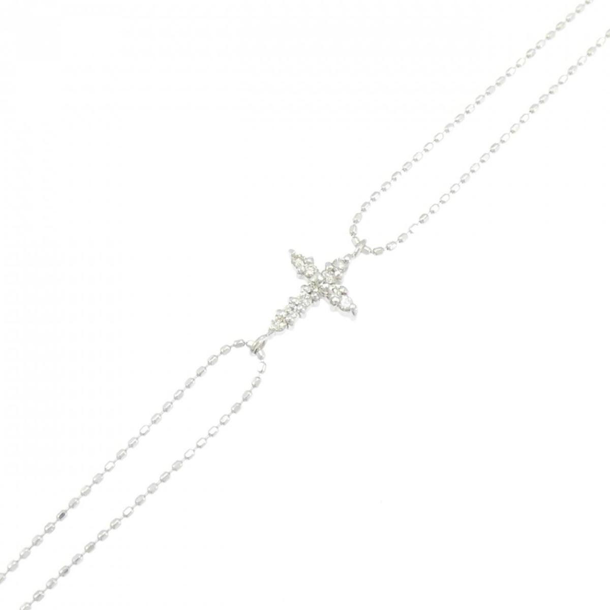K18WG クロス ダイヤモンド ブレスレット 0.10CT【中古】 39,390円