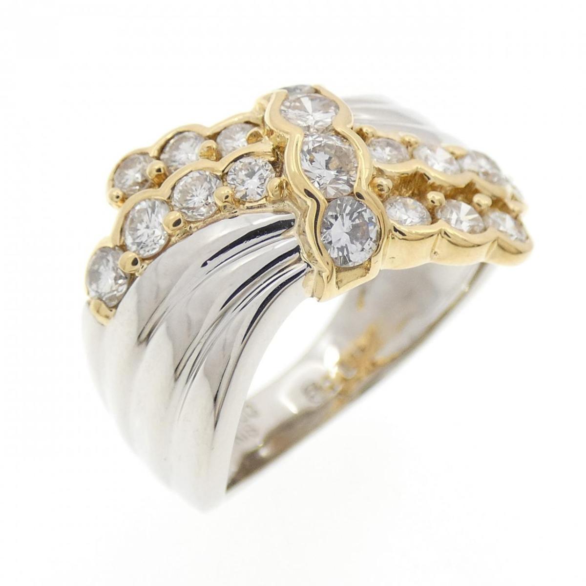 PT900/K18YG ダイヤモンド リング 1.00CT【中古】