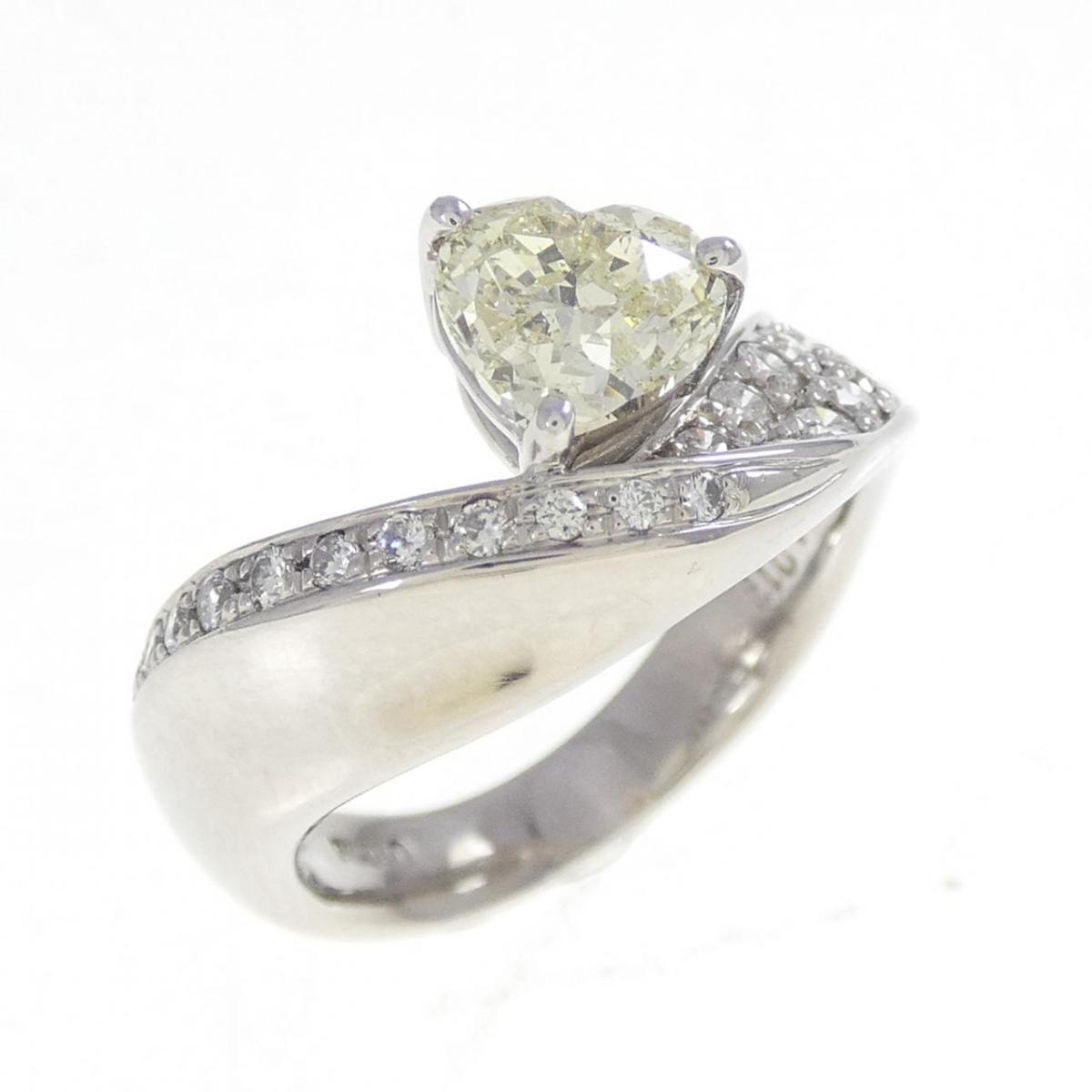PT900 ハート ダイヤモンド リング 1.012CT【中古】