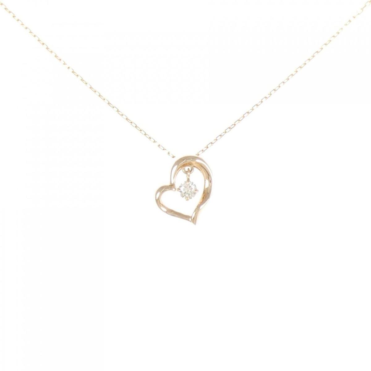 K18PG ハート ダイヤモンド ネックレス 0.05CT【中古】｜KOMEHYO ONLINESTORE 店