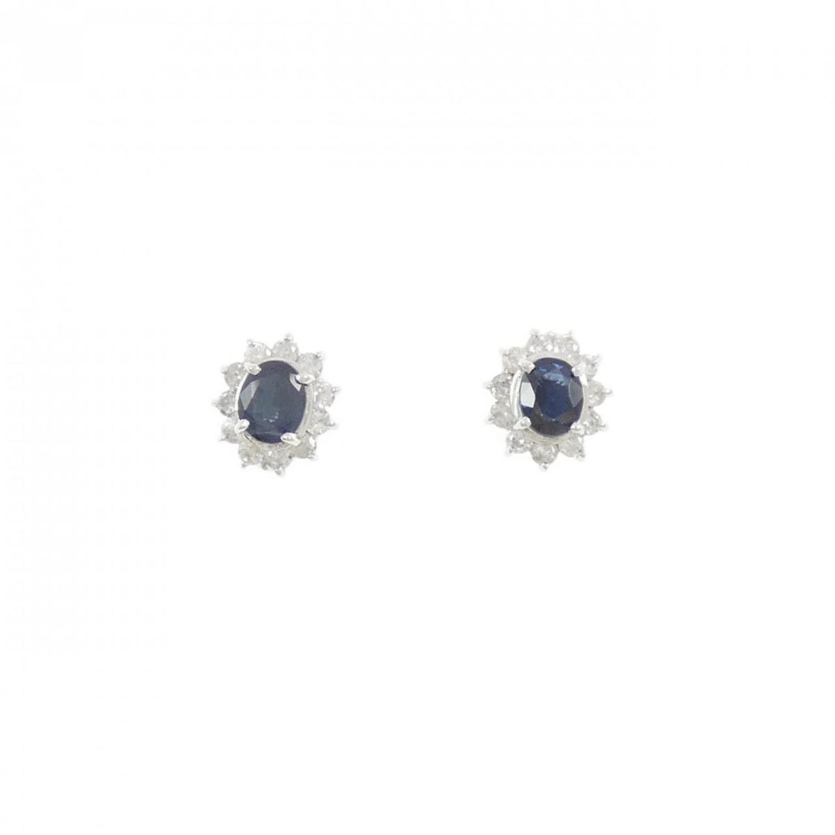 K18WG サファイヤ ピアス 0.50CT【中古】