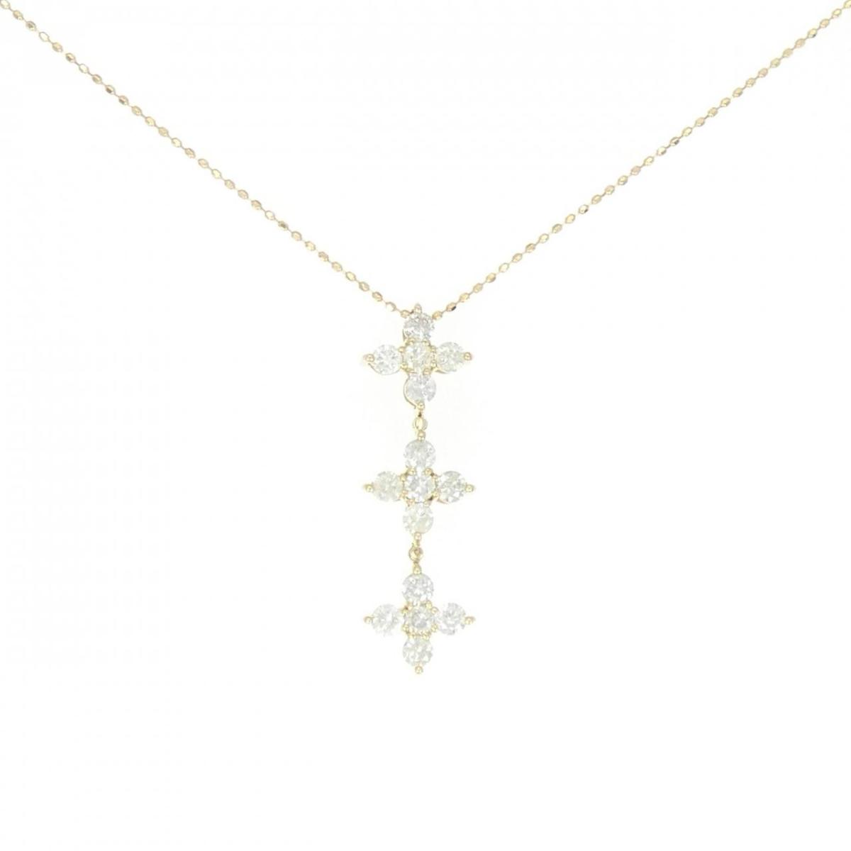 K18YG フラワー ダイヤモンド ネックレス 1.00CT【中古】｜KOMEHYO ONLINESTORE 店