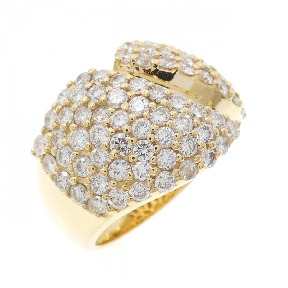K18YG パヴェ ダイヤモンド リング 2.38CT【中古】