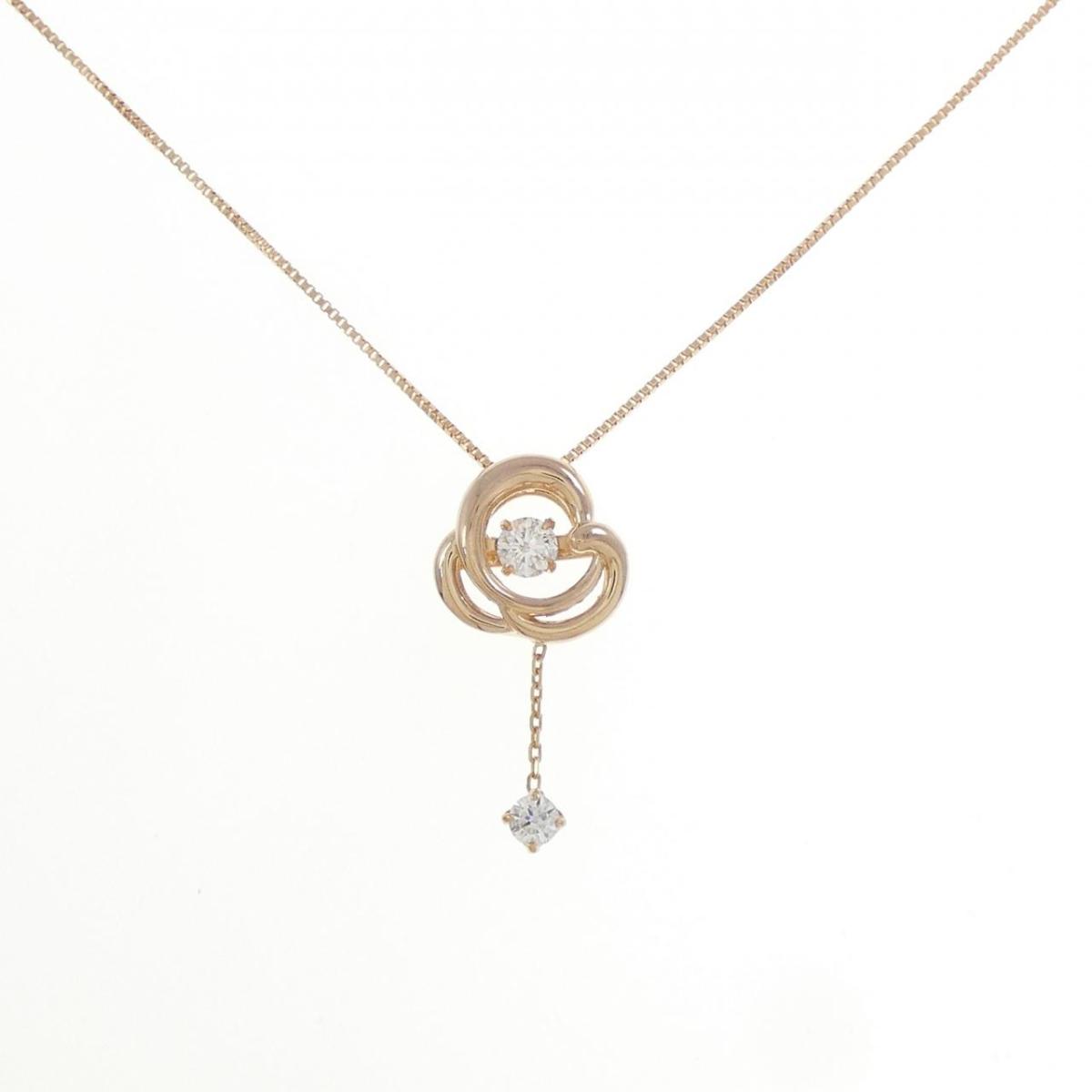 K18PG ダイヤモンド ネックレス 0.13CT【中古】
