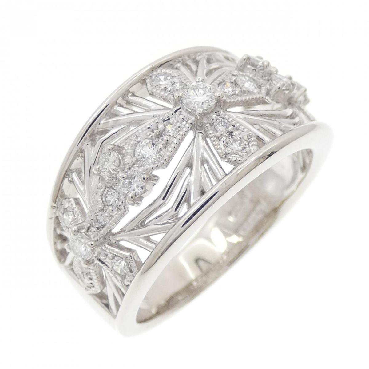PT900 クロス ダイヤモンド リング 0.44CT【中古】