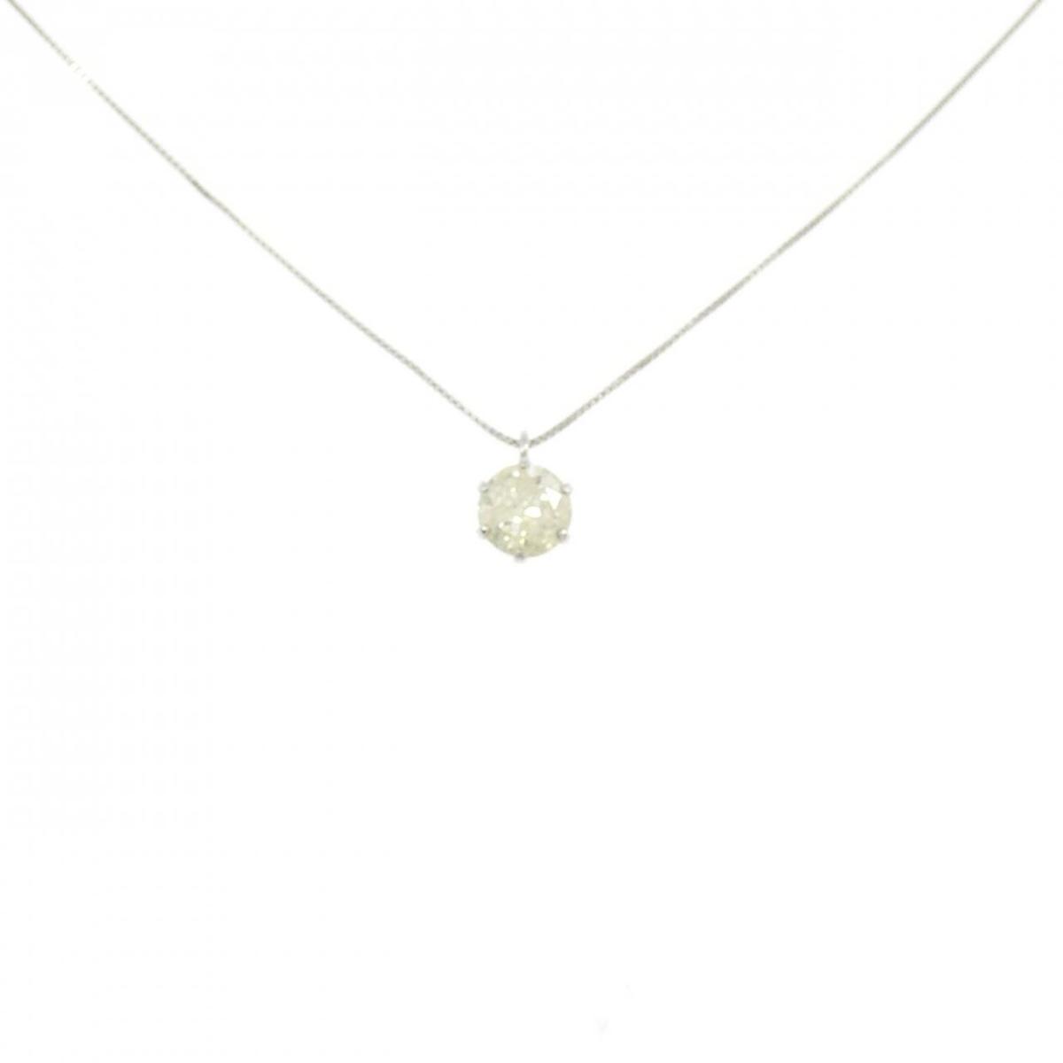 PT900/PT850 ソリティア ダイヤモンド ネックレス 0.47CT【中古】