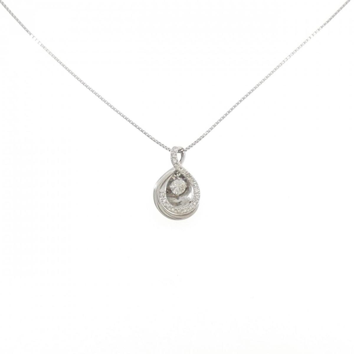 PT900/PT850 ダイヤモンド ネックレス 0.13CT【中古】