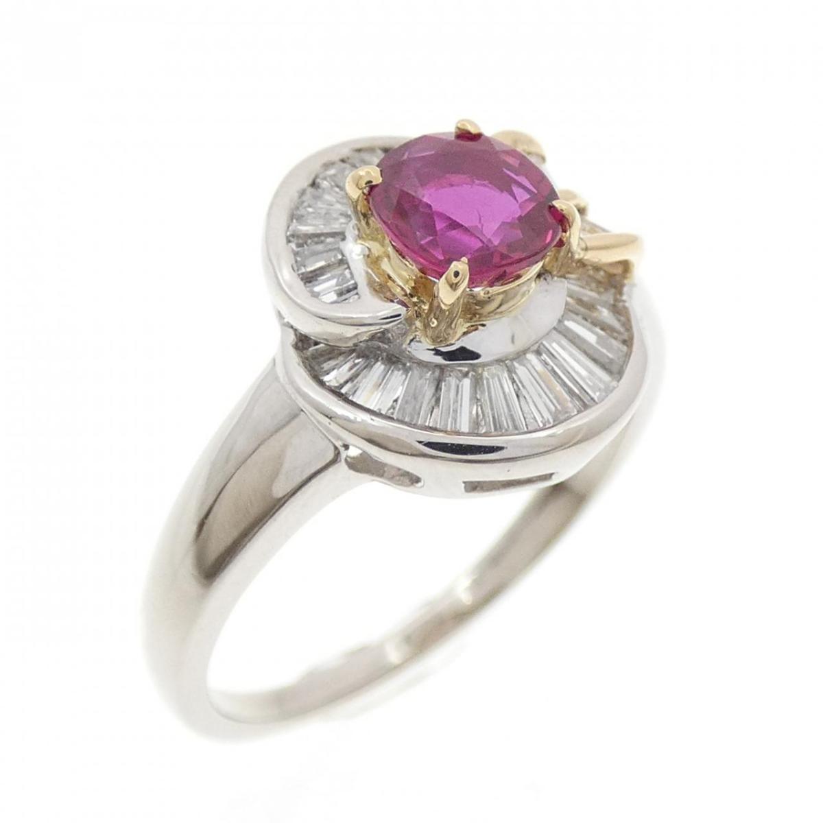 PT900/K18YG ルビー リング 0.63CT【中古】