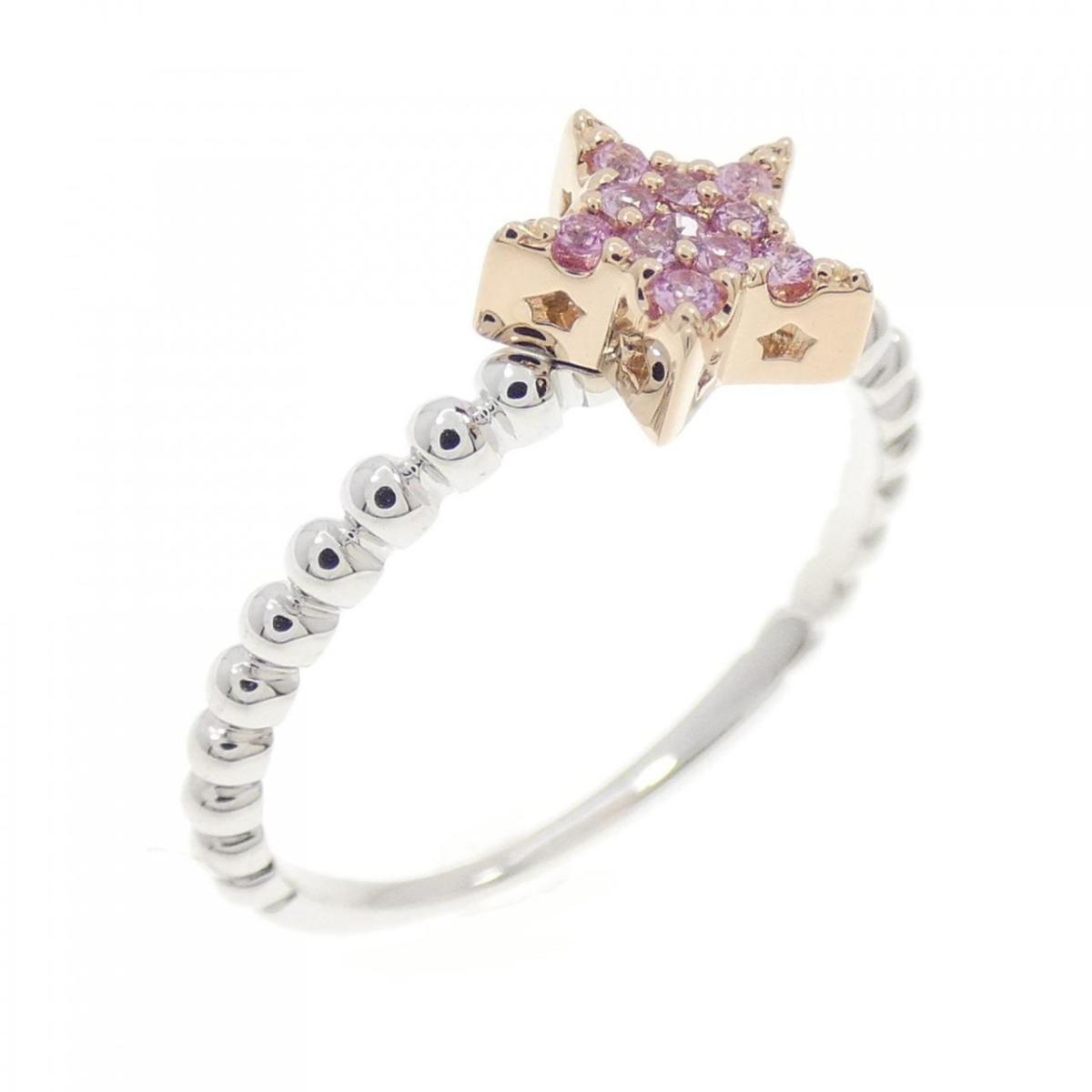 K18WG/K18PG スター サファイヤ リング 0.07CT【中古】