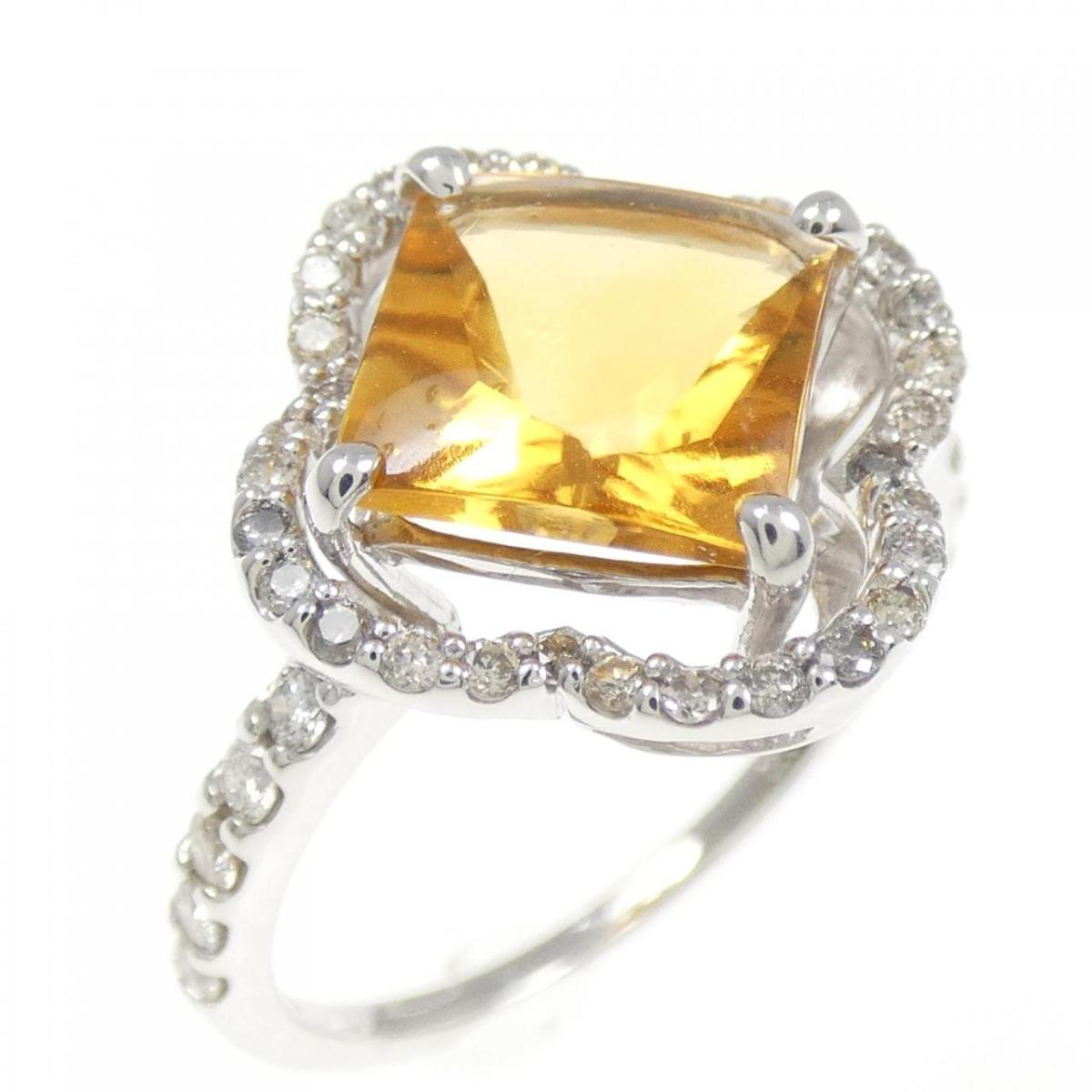 K18WG シトリン リング 2.02CT【中古】