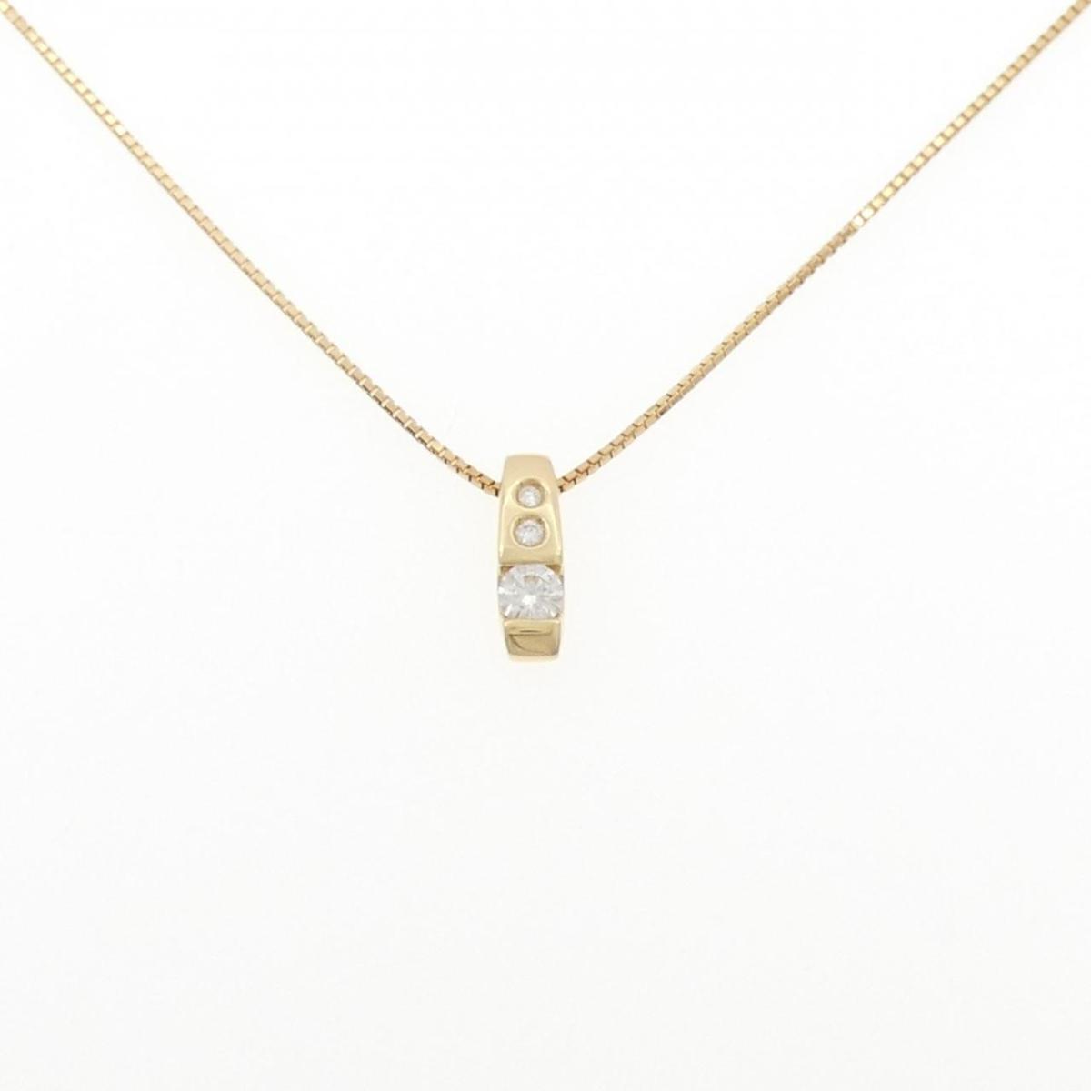 K18YG ダイヤモンド ネックレス 0.27CT【中古】